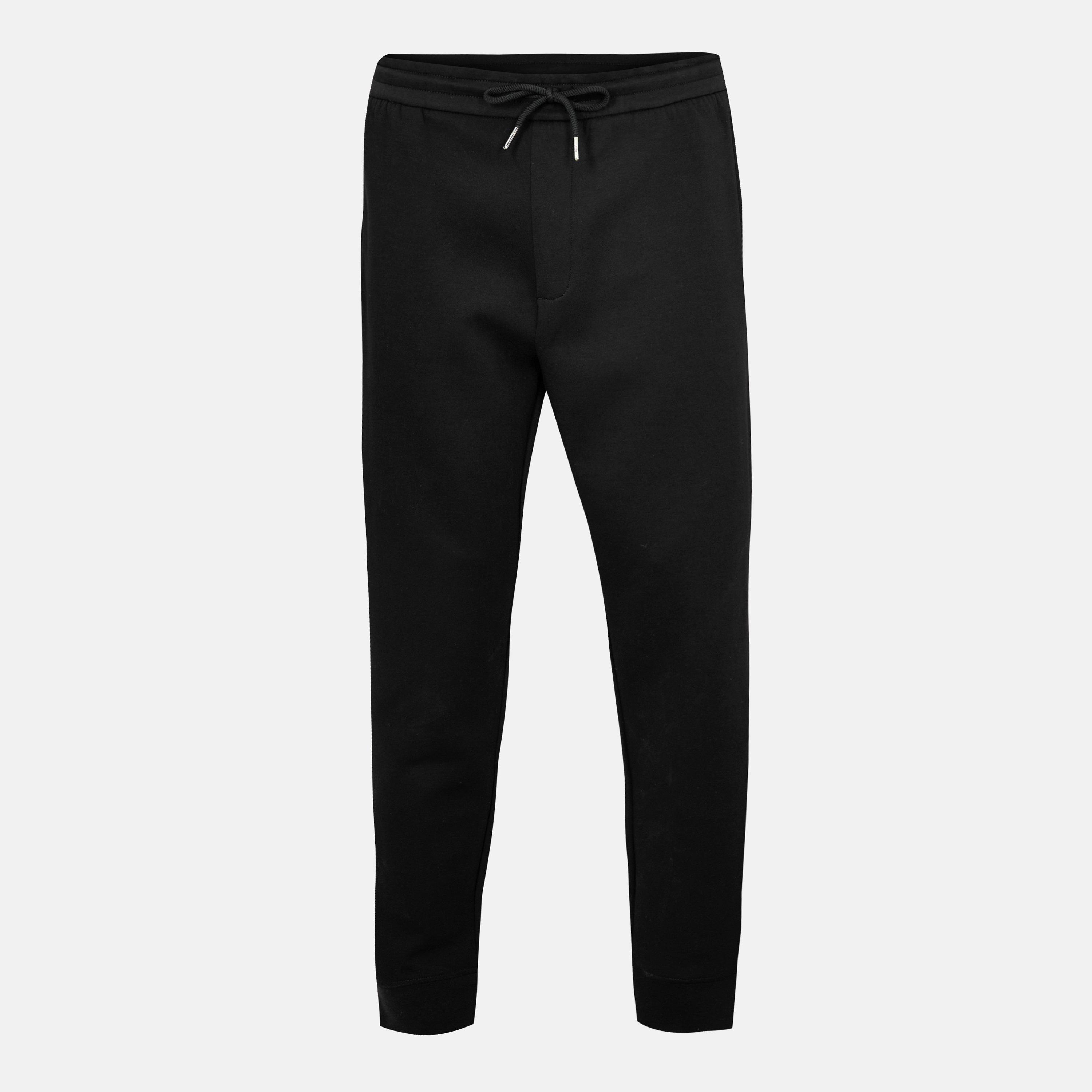 Armani Exchange Men's Closed Cuff Fleece Tapered Joggers - Blk/Gold Mc237 - M