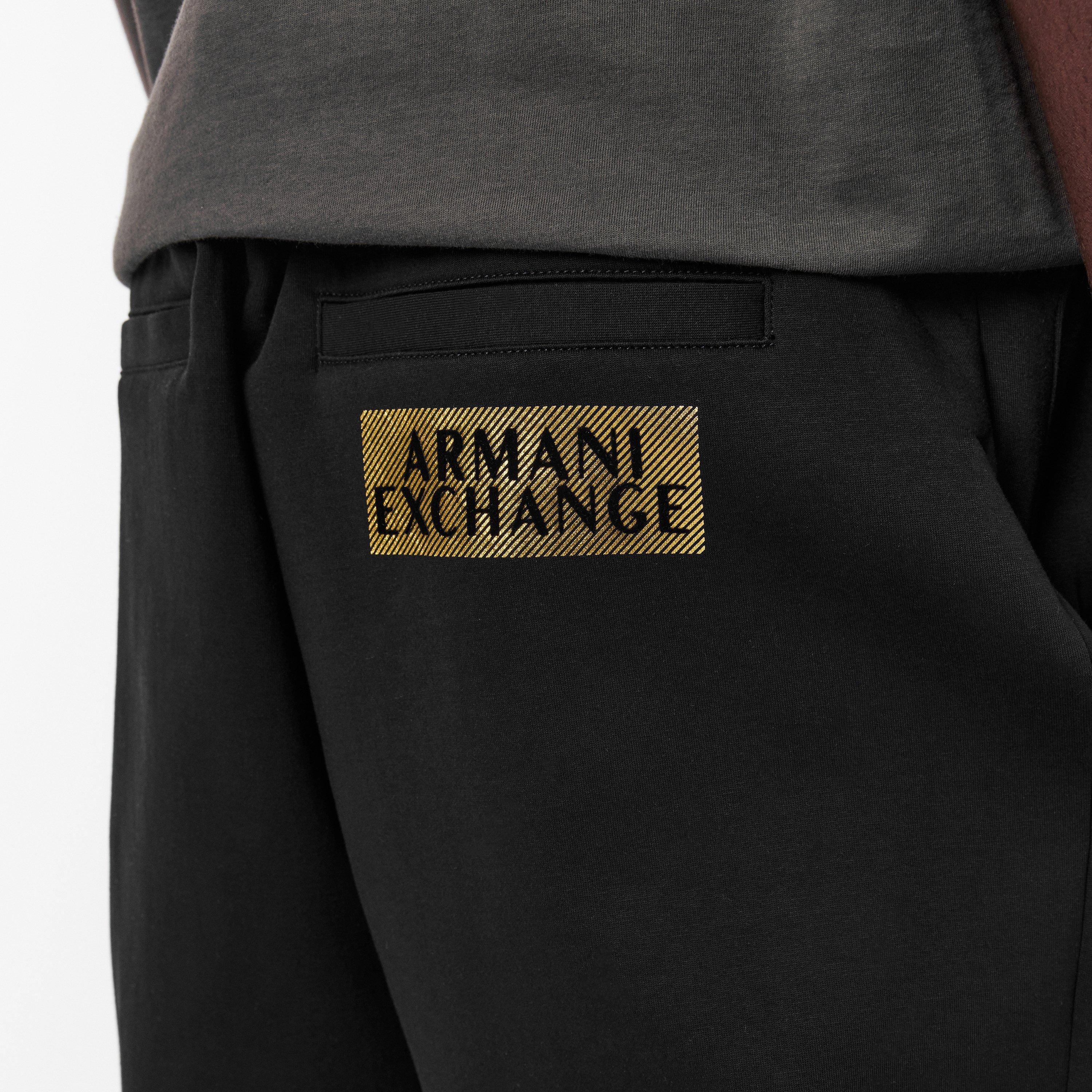Blk/Gold MC237 - Armani Exchange - Men's Closed Hem Fleece Joggers - 5