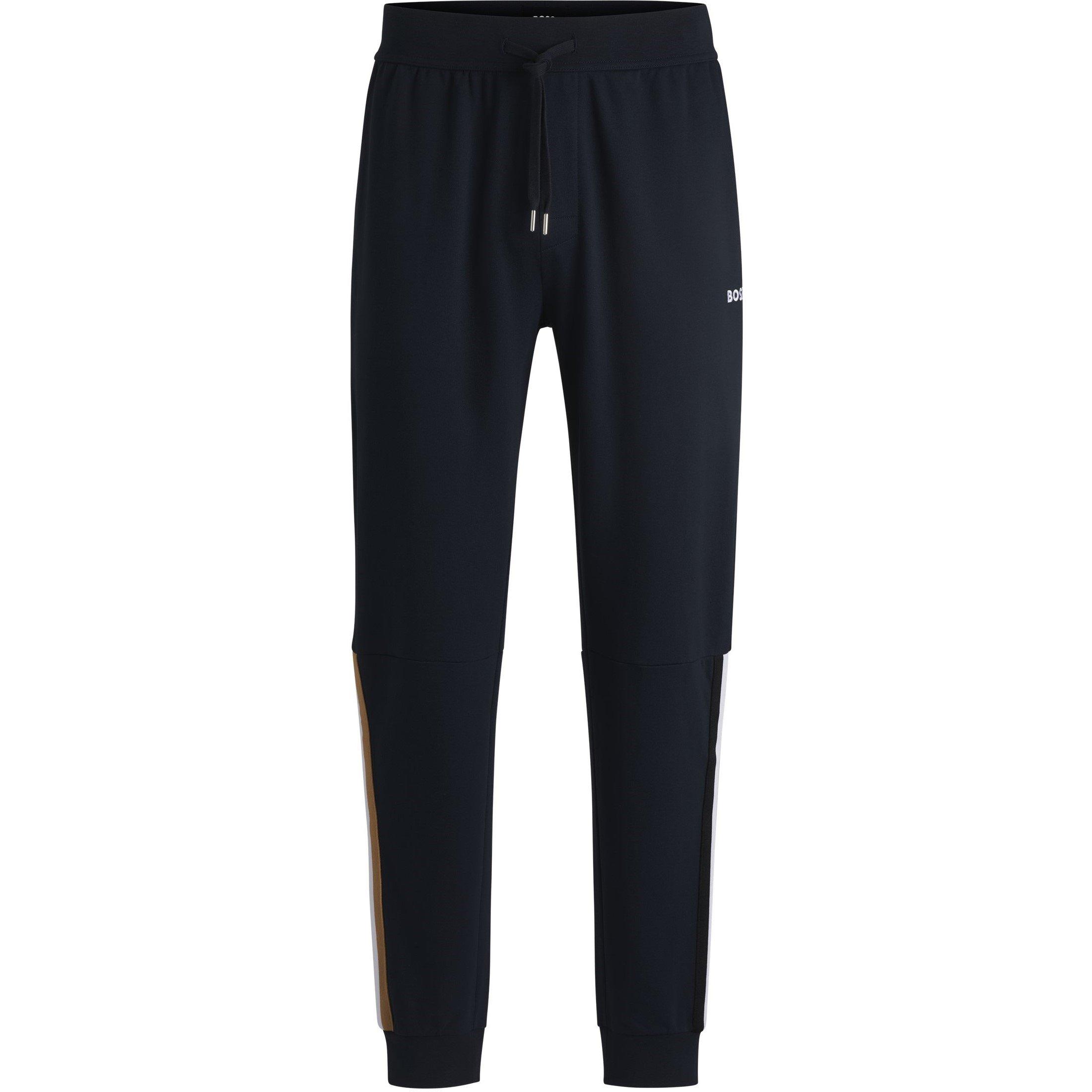 Boss Mens BOSS Iconic Closed Hem Fleece Joggers - Navy - Small