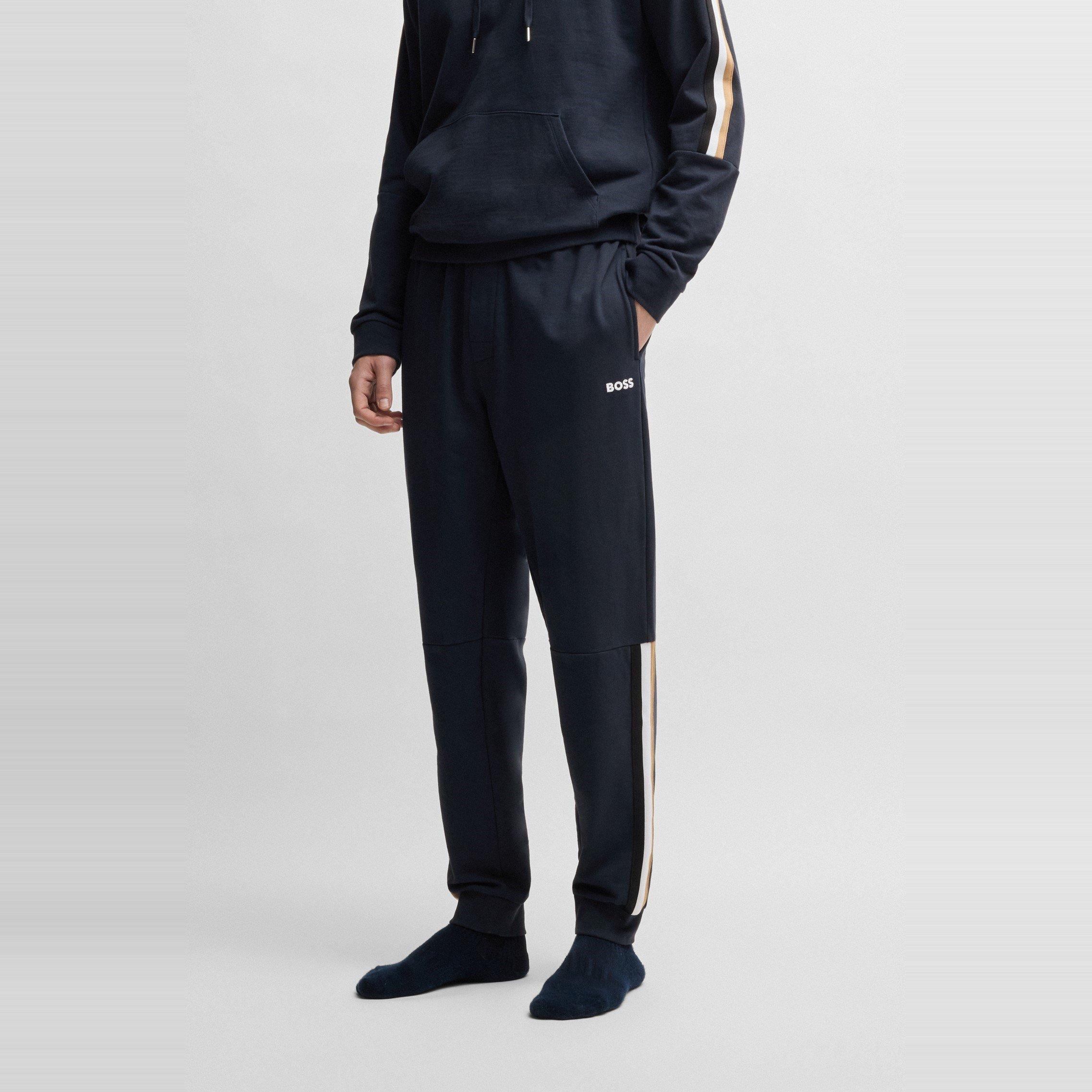 Navy - Boss - Mens BOSS Iconic Closed Hem Fleece Joggers - 2