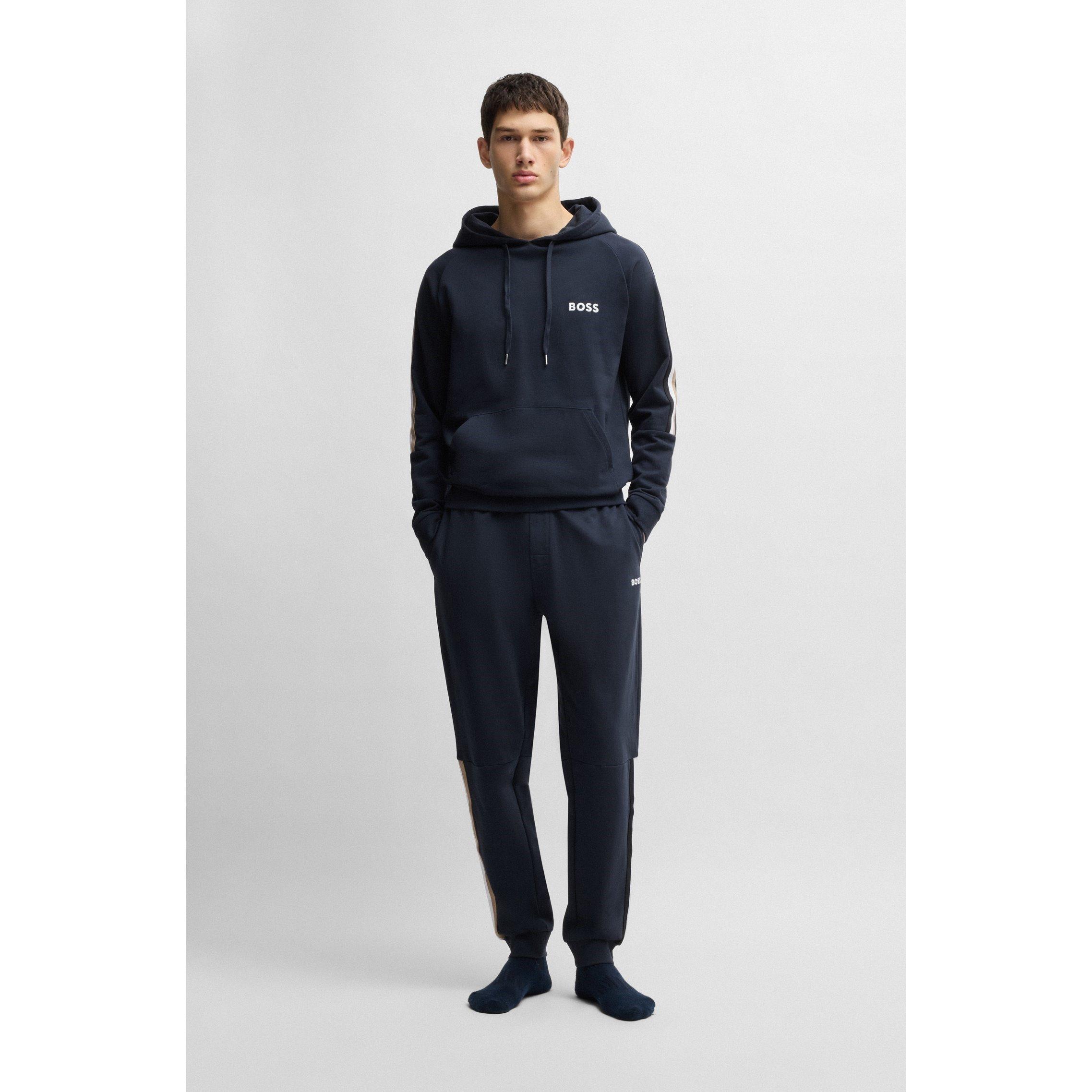 Navy - Boss - Mens BOSS Iconic Closed Hem Fleece Joggers - 5