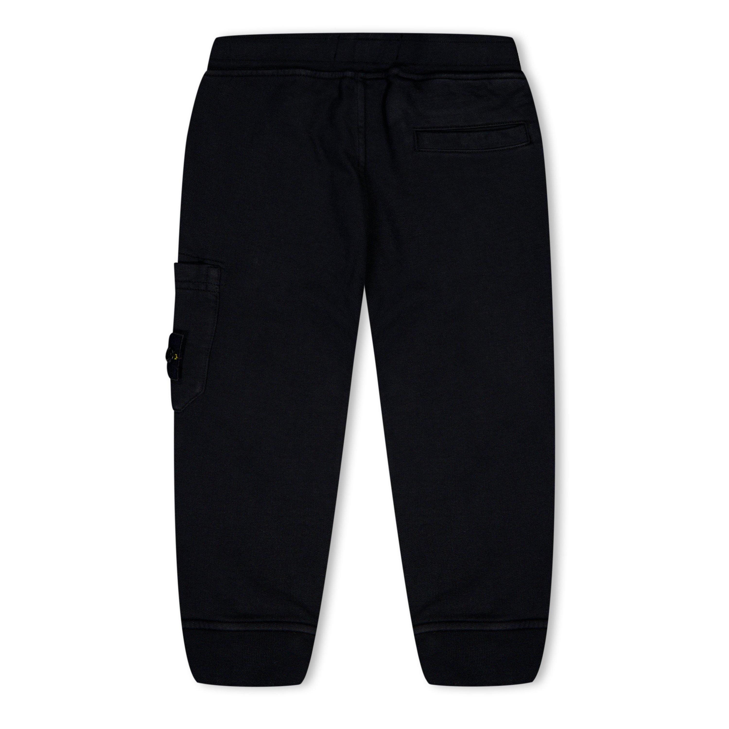 Black V0029 - Stone Island - Boys' Plain Cotton Compass Jogging Bottoms - 2