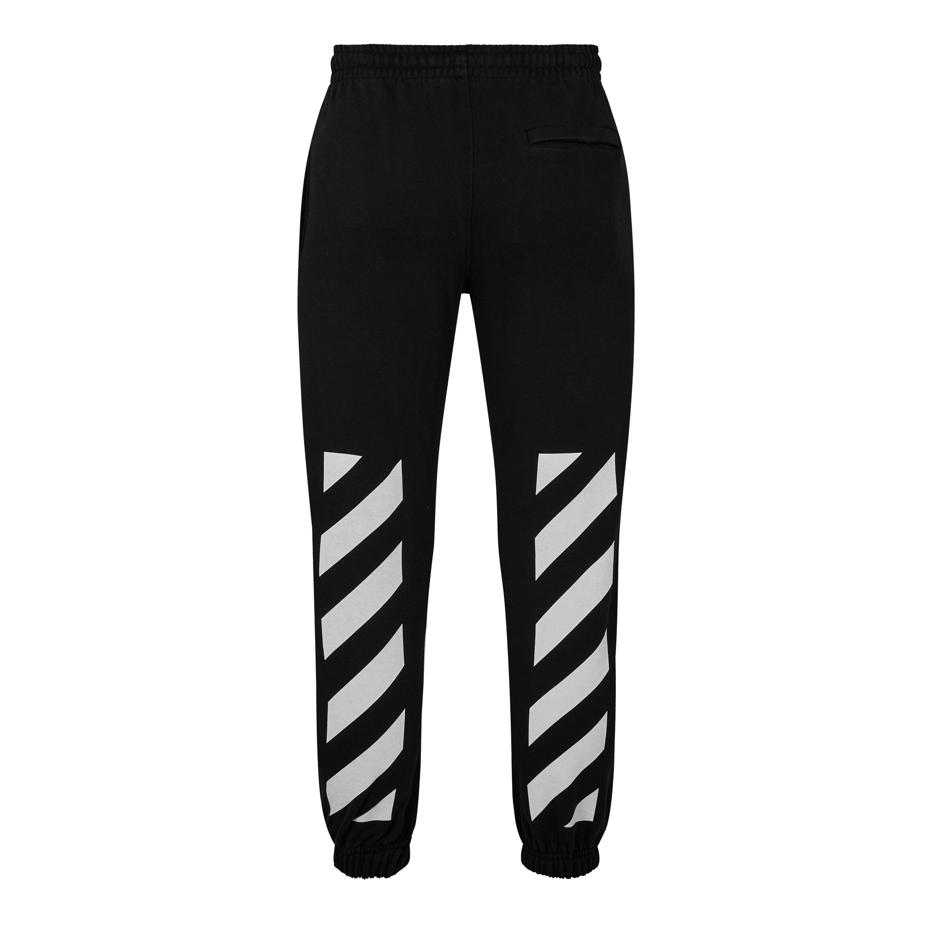 Zwart/Wit - Off White - Men's Diagonals Jogging Bottoms, Iconic Graphic Trousers - 2