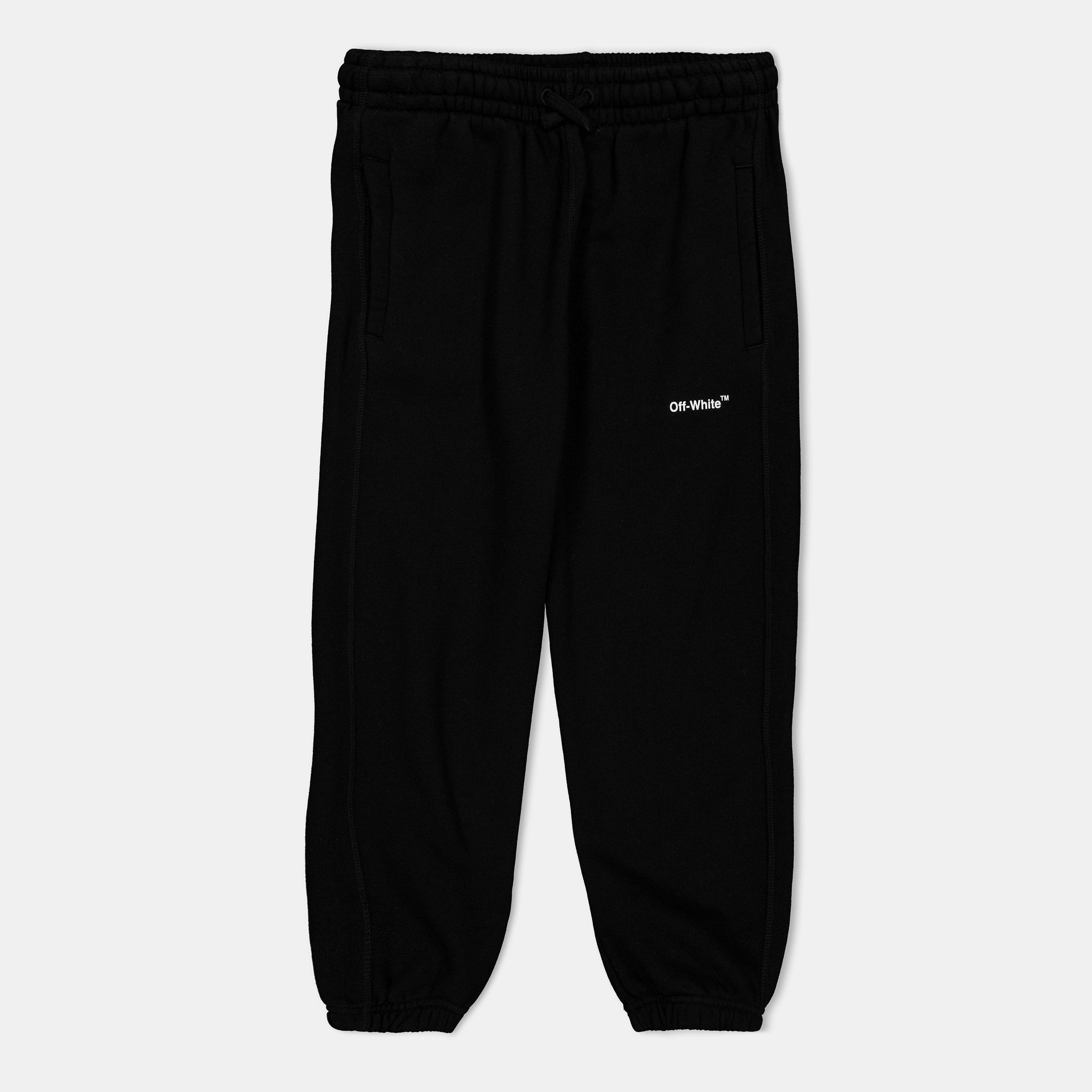 Black/White - Off White - Kids' Closed Cuff Fleece Tapered Fit Joggers - 1