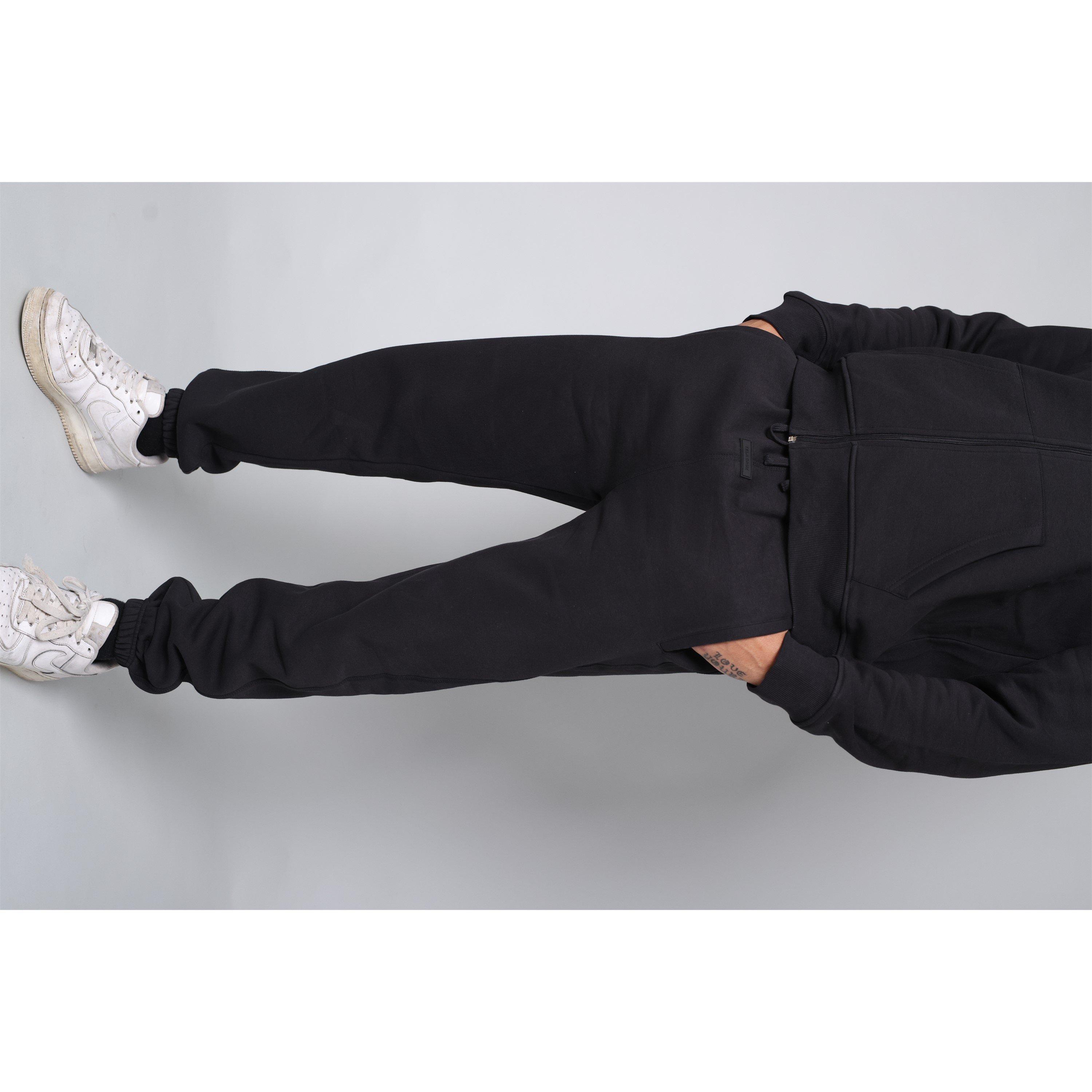 Negro - Tela Cruz - Men's Studio Cuffed Closed Hem Fleece Jogging Bottom - 1