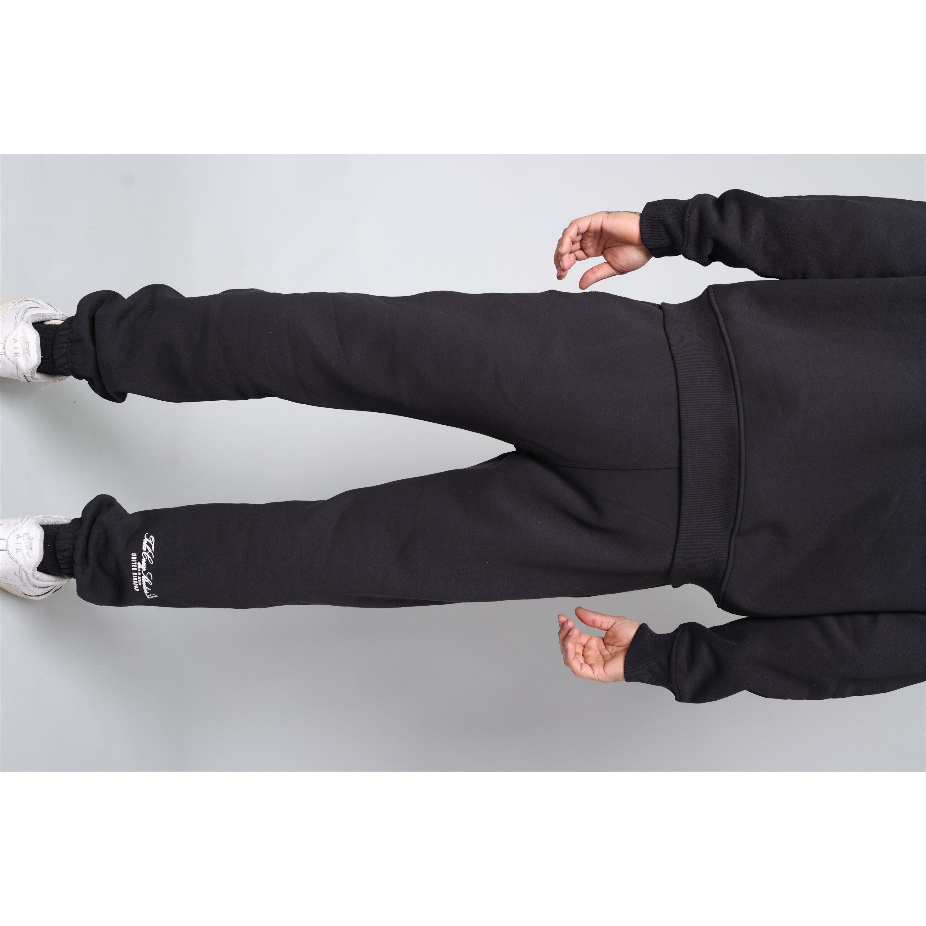 Negro - Tela Cruz - Men's Studio Cuffed Closed Hem Fleece Jogging Bottom - 5