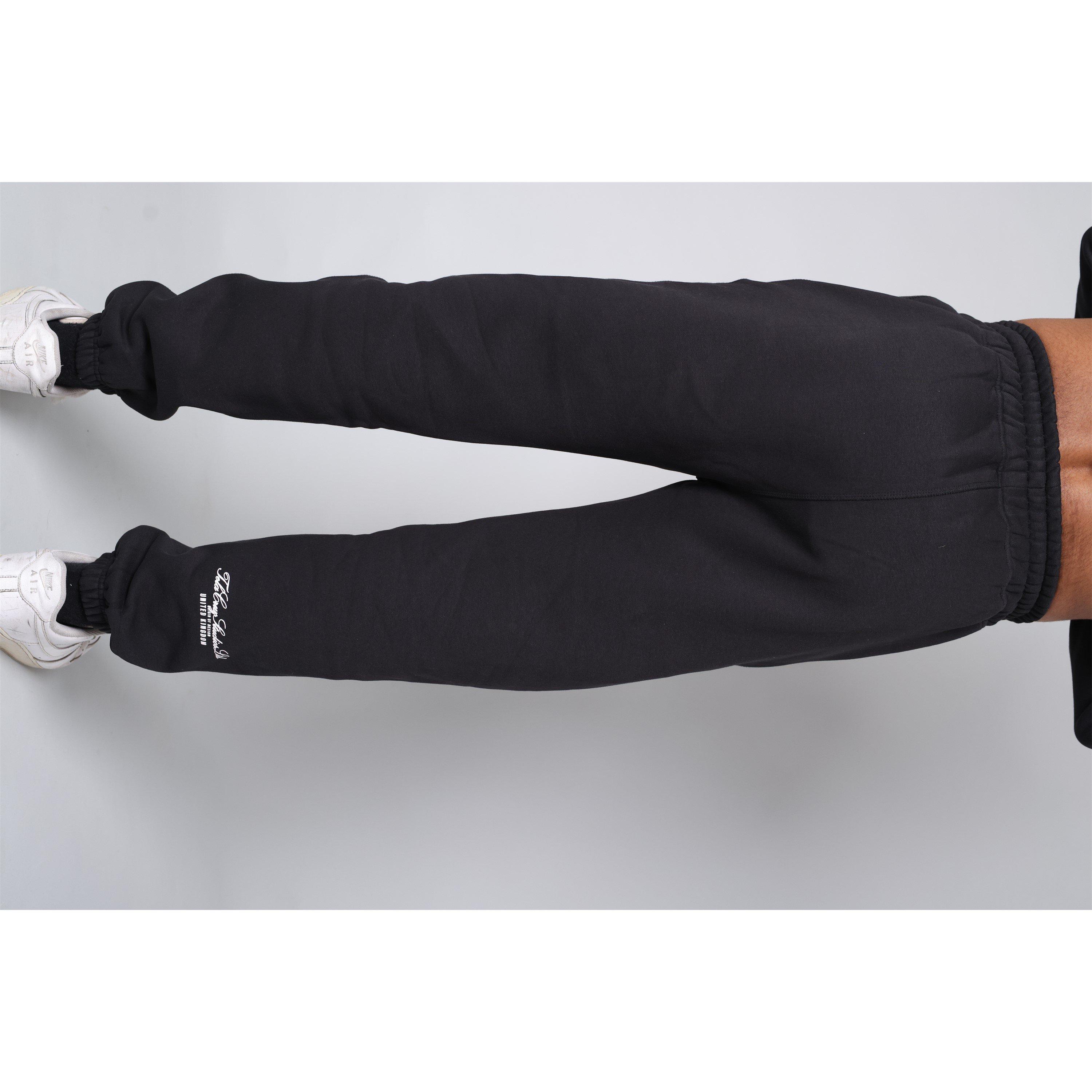Negro - Tela Cruz - Men's Studio Cuffed Closed Hem Fleece Jogging Bottom - 9
