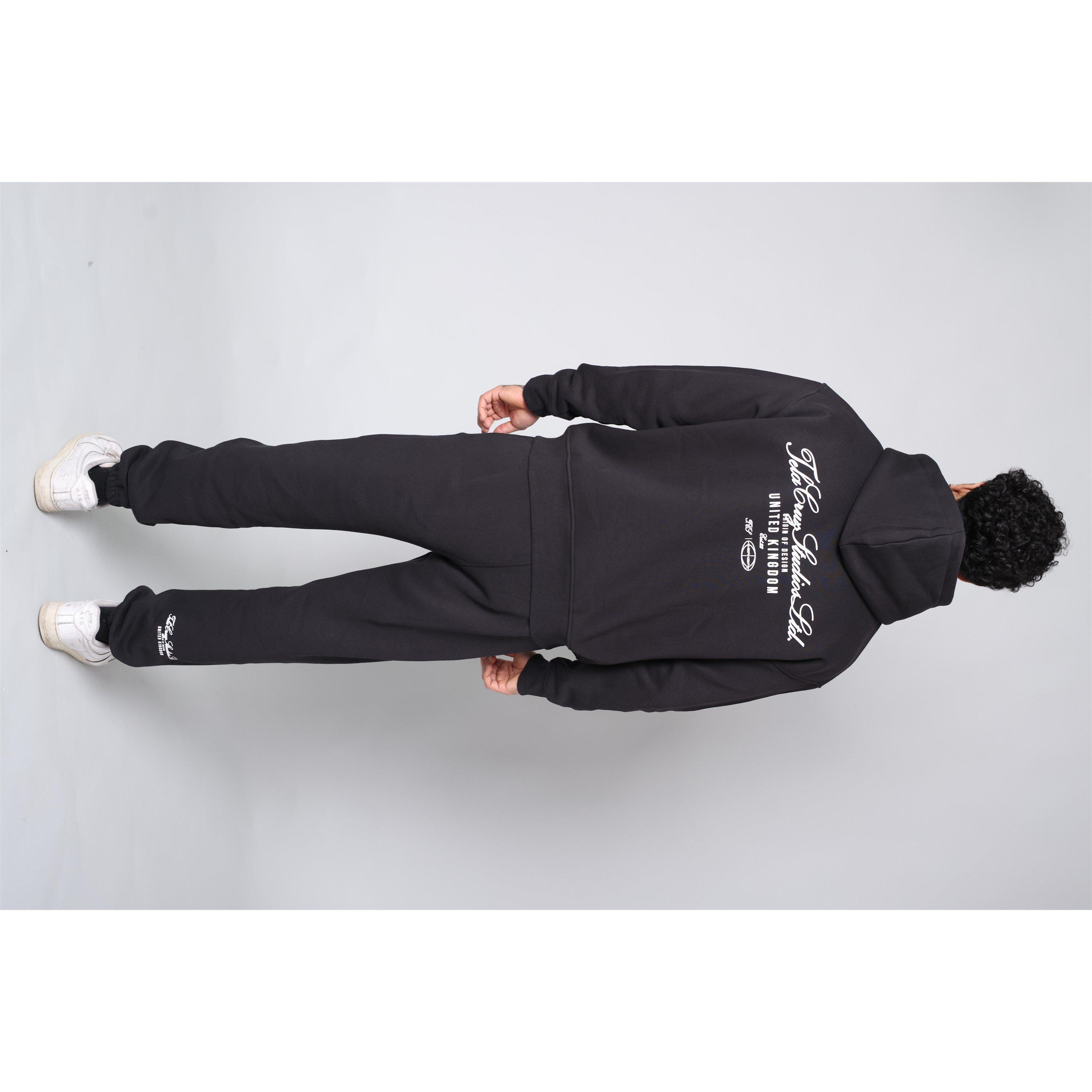 Negro - Tela Cruz - Men's Studio Cuffed Closed Hem Fleece Jogging Bottom - 10