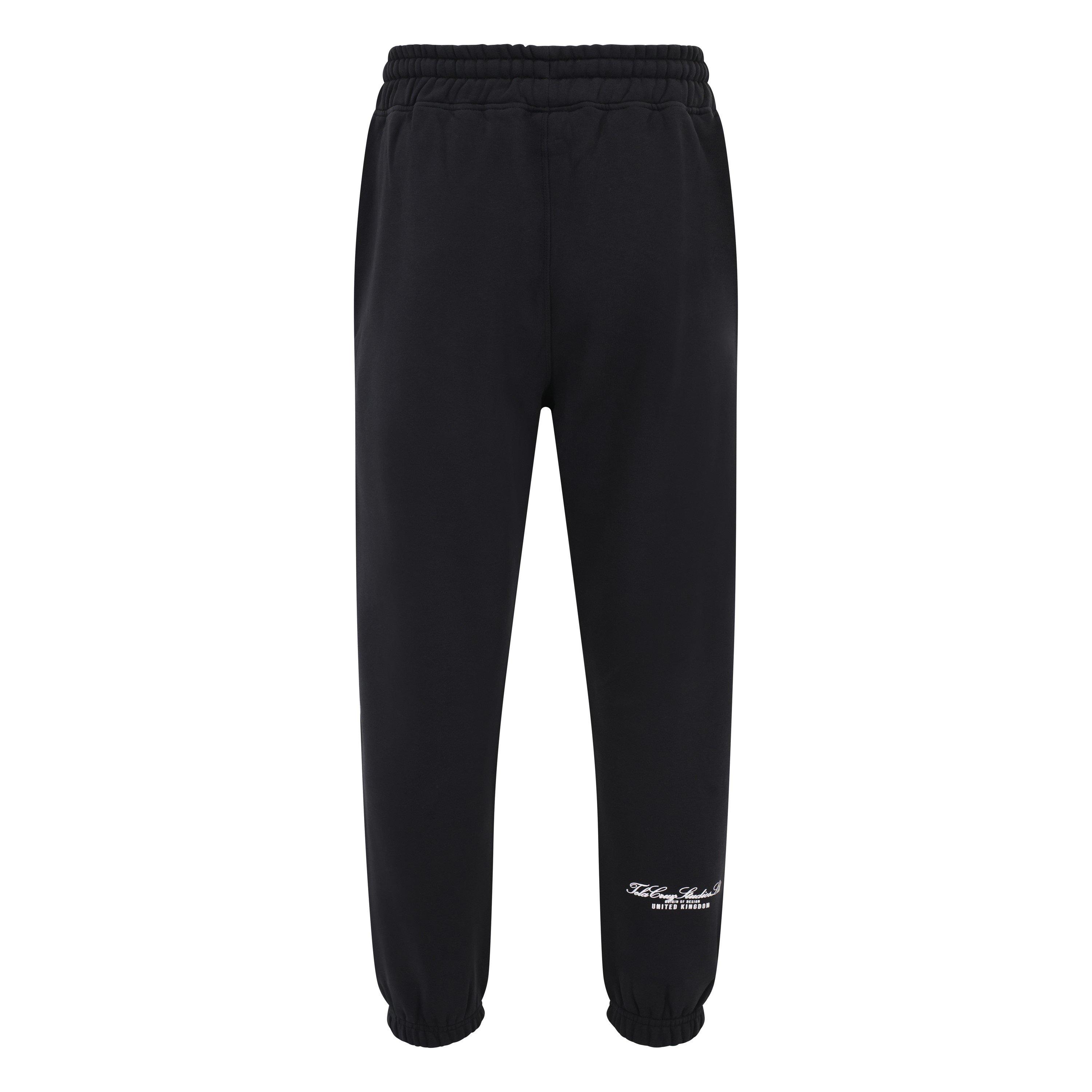 Negro - Tela Cruz - Men's Studio Cuffed Closed Hem Fleece Jogging Bottom - 3
