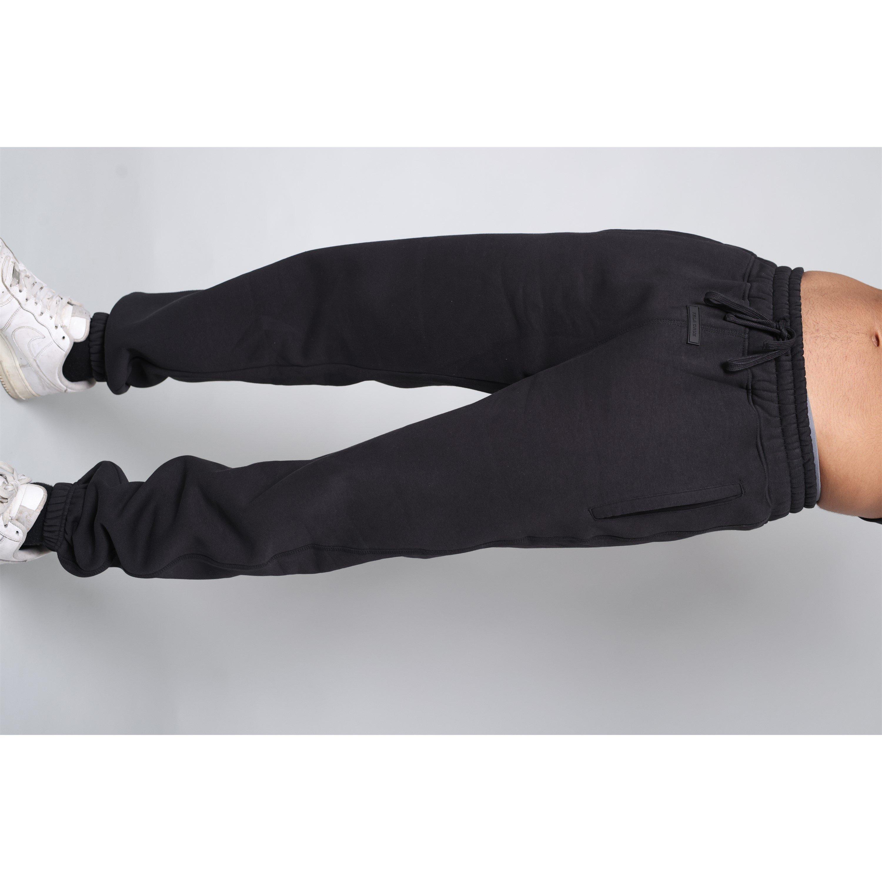Negro - Tela Cruz - Men's Studio Cuffed Closed Hem Fleece Jogging Bottom - 4