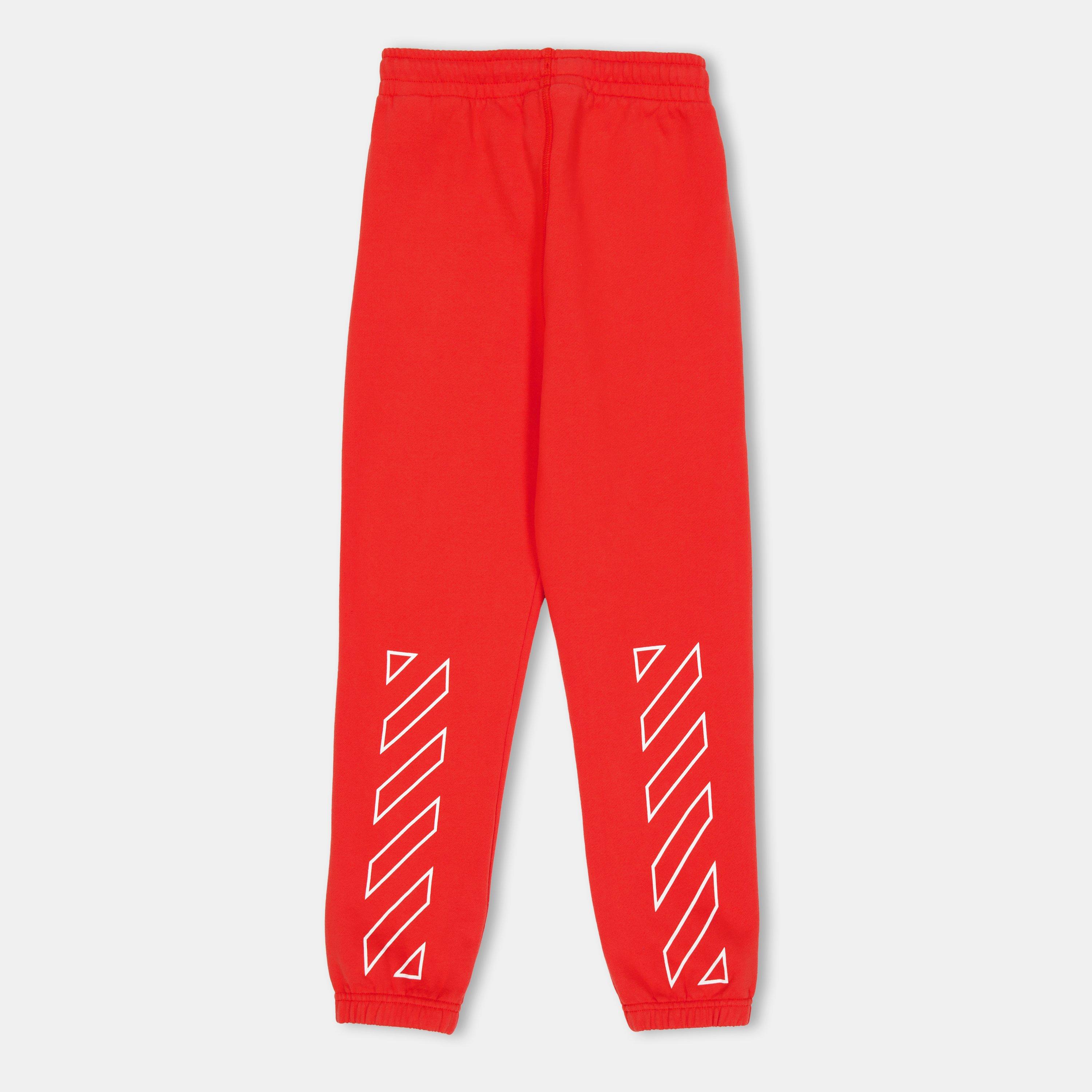 Red 2501 - Off White - Unisex Kids' Logo Closed Hem Fleece Joggers - 2