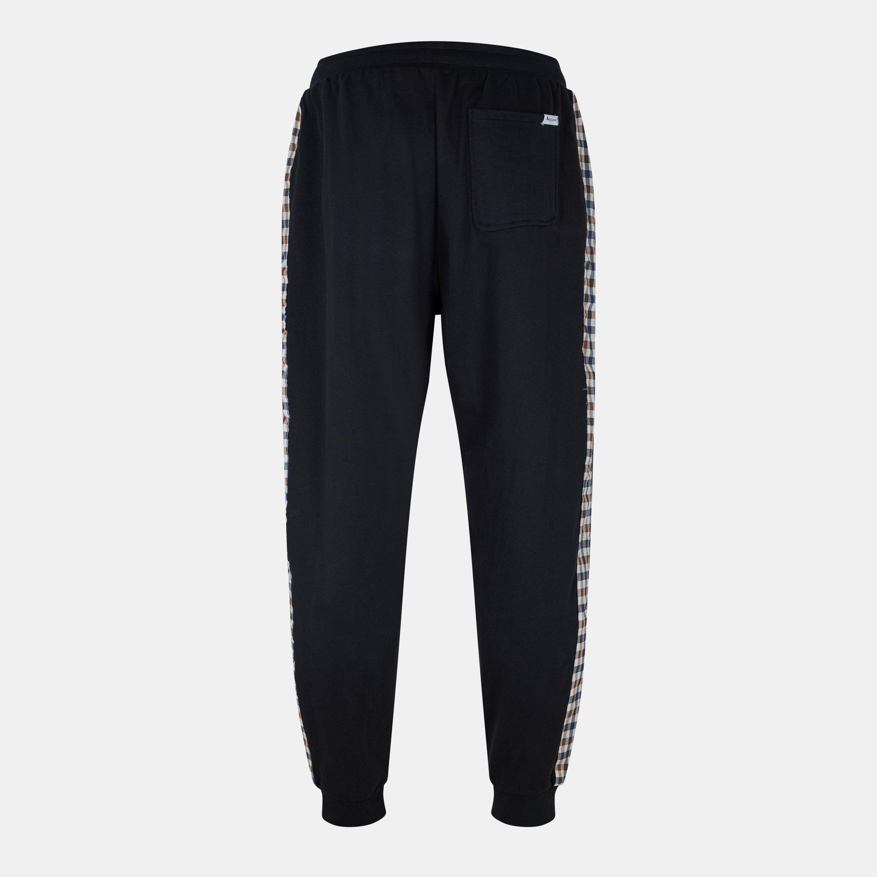 Black - Aquascutum - Men's AquAct Tape Closed Hem Fleece Joggers - 2