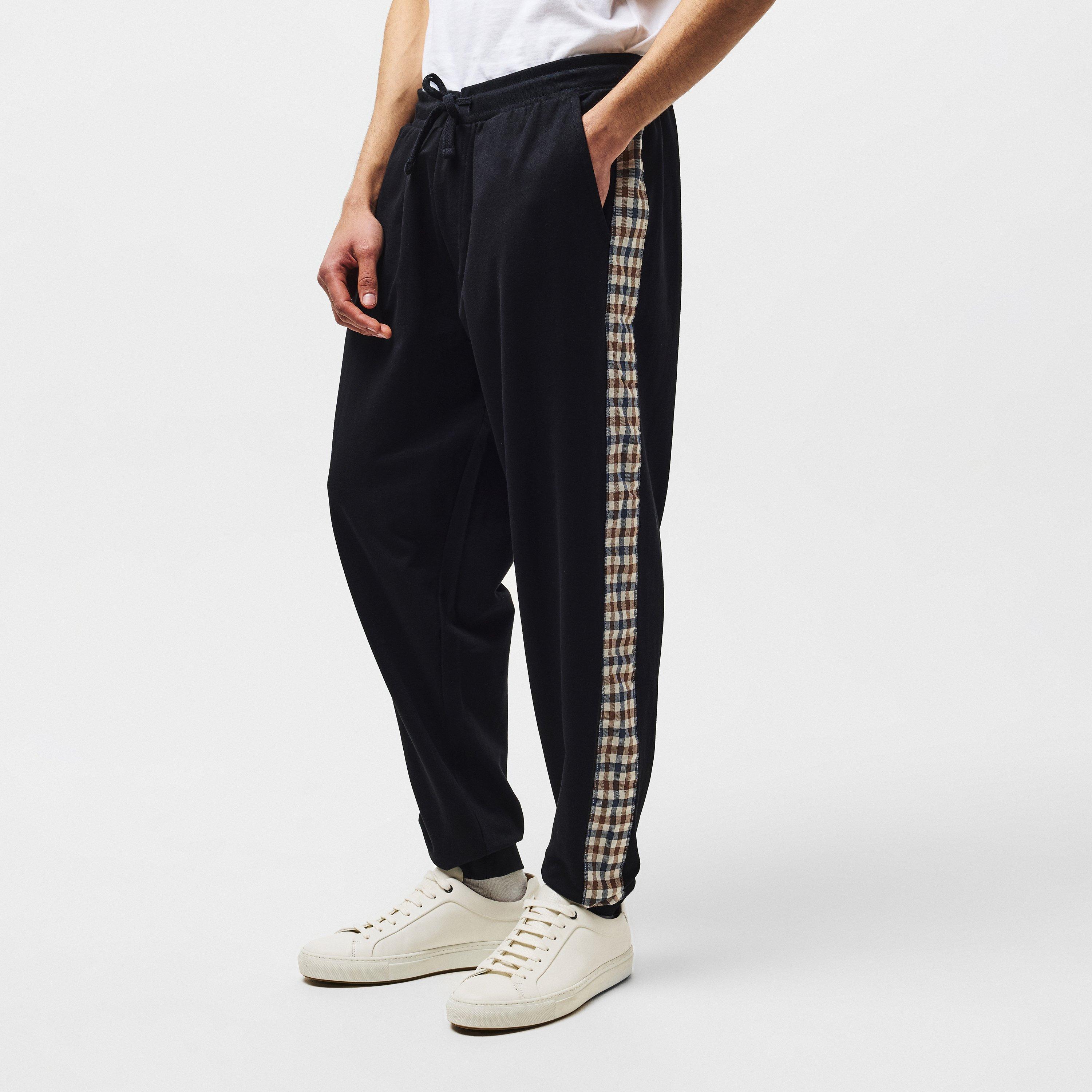 Black - Aquascutum - Men's AquAct Tape Closed Hem Fleece Joggers - 3