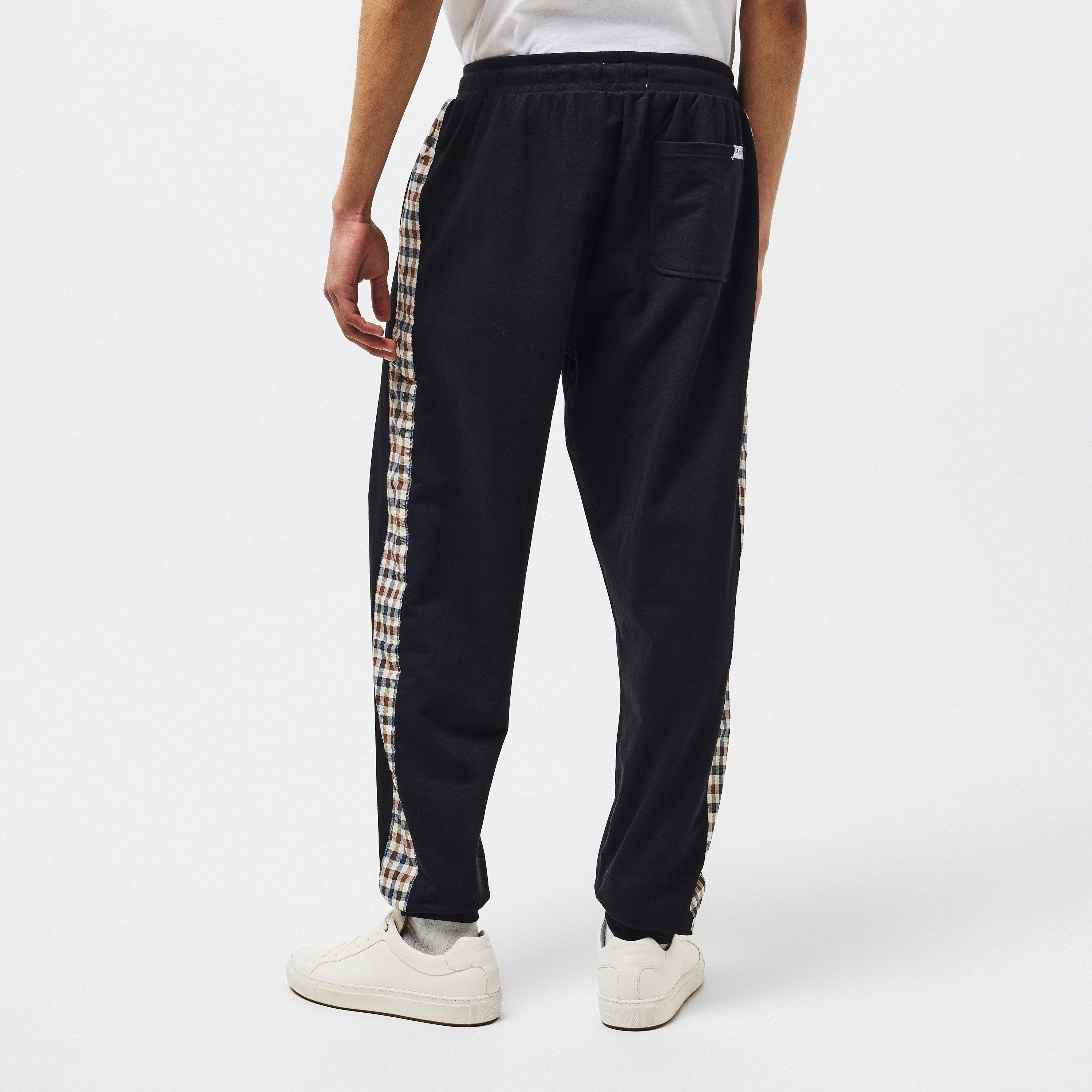 Black - Aquascutum - Men's AquAct Tape Closed Hem Fleece Joggers - 4