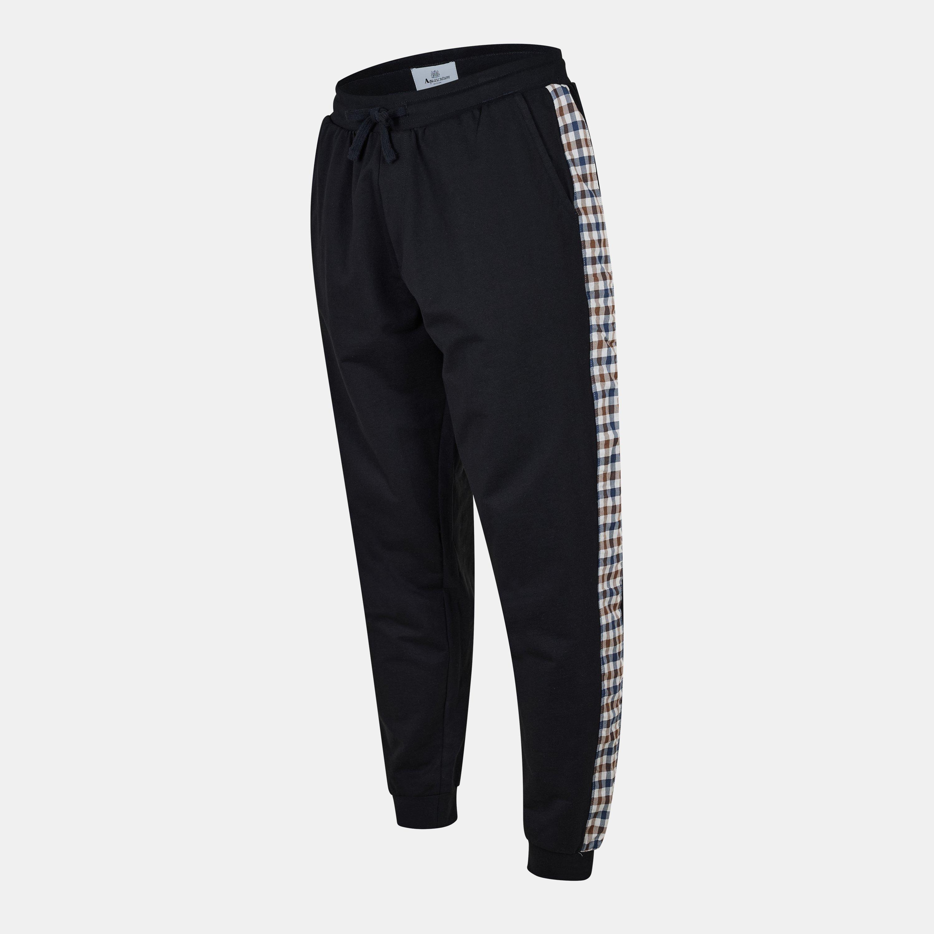 Black - Aquascutum - Men's AquAct Tape Closed Hem Fleece Joggers - 7