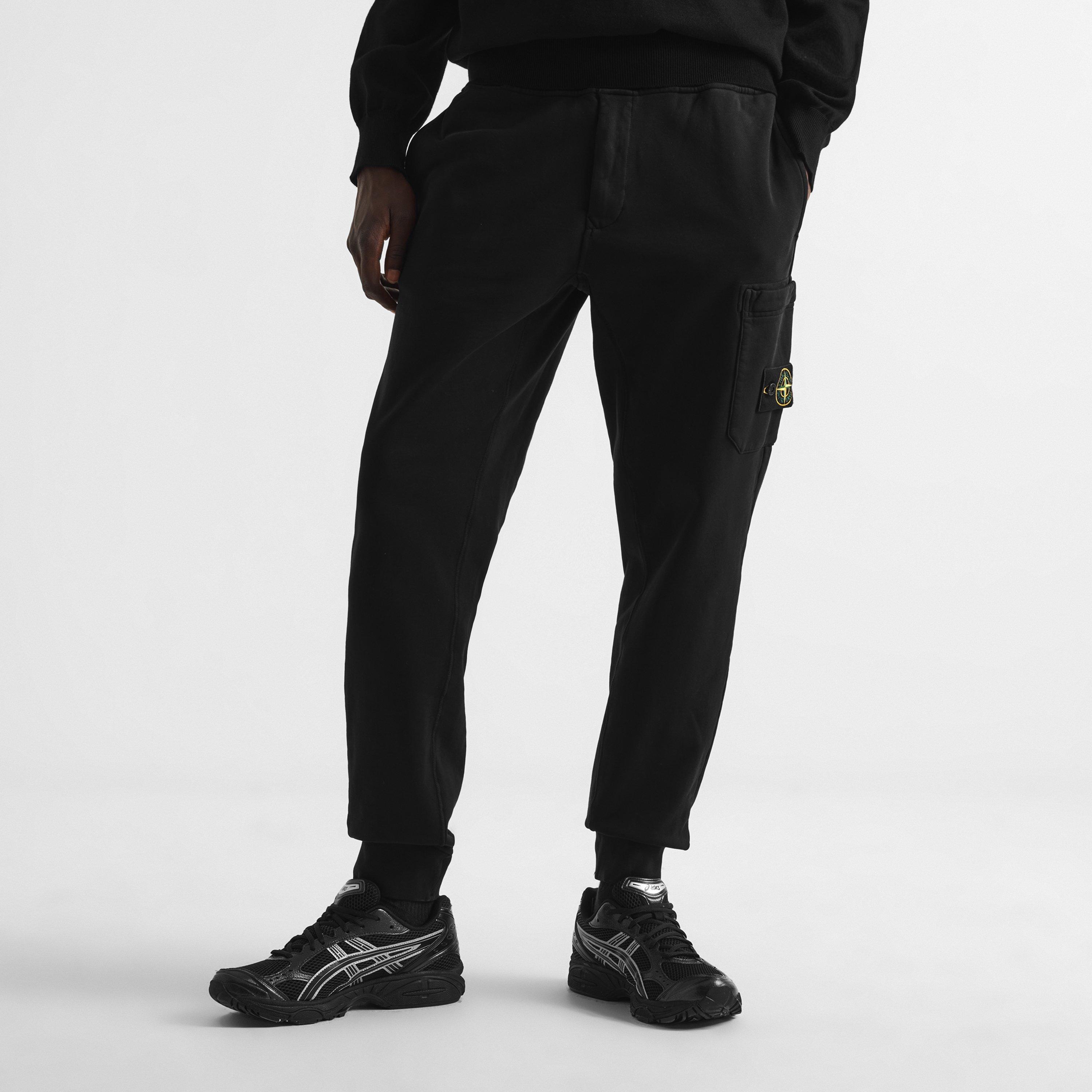 Black V0029 - Stone Island - Men's LW Fleece Cotton Joggers - 3