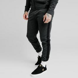 SikSilk Tonal Check Jogging Bottoms Mens