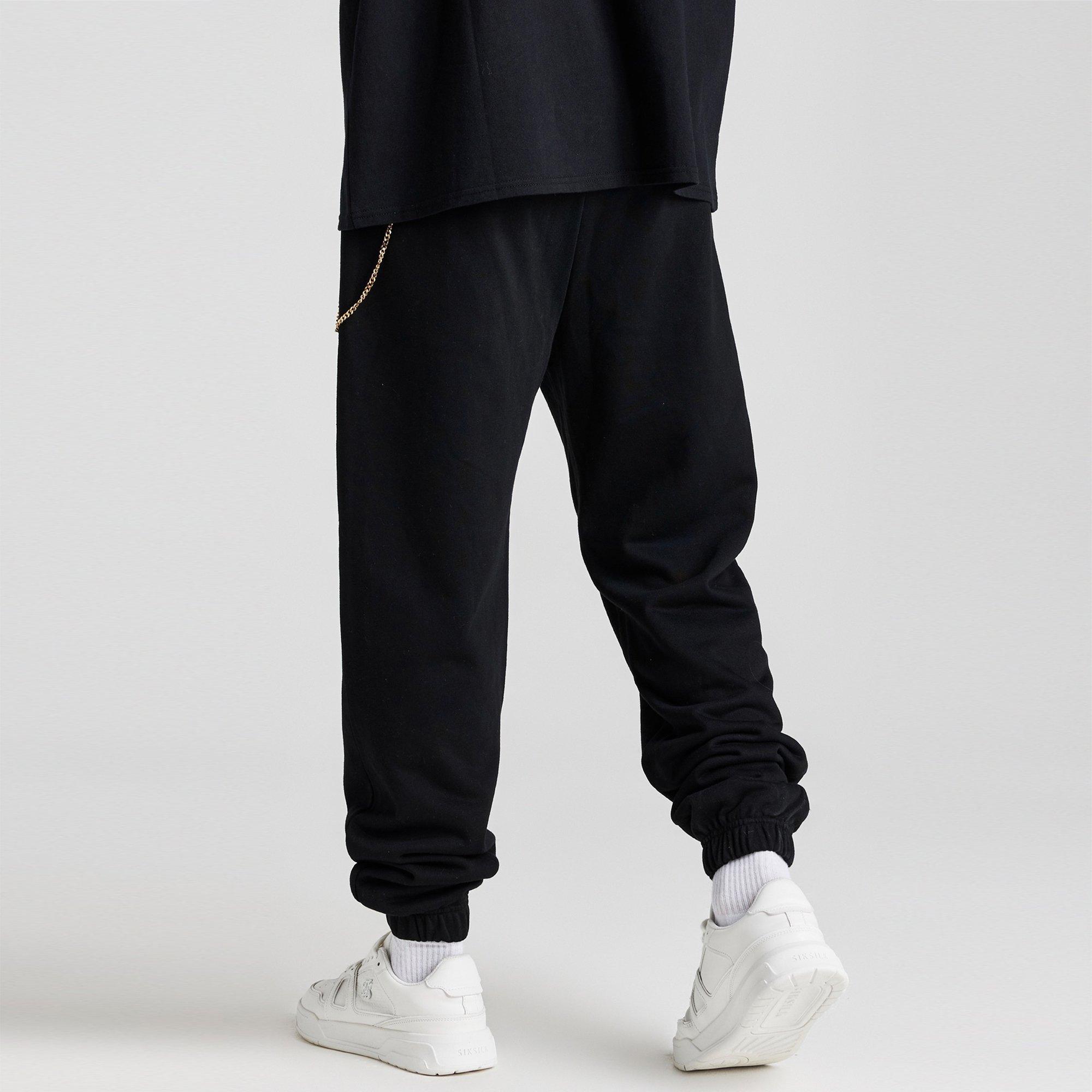 Schwarz - SikSilk - Closed Hem Fleece Joggers - 4
