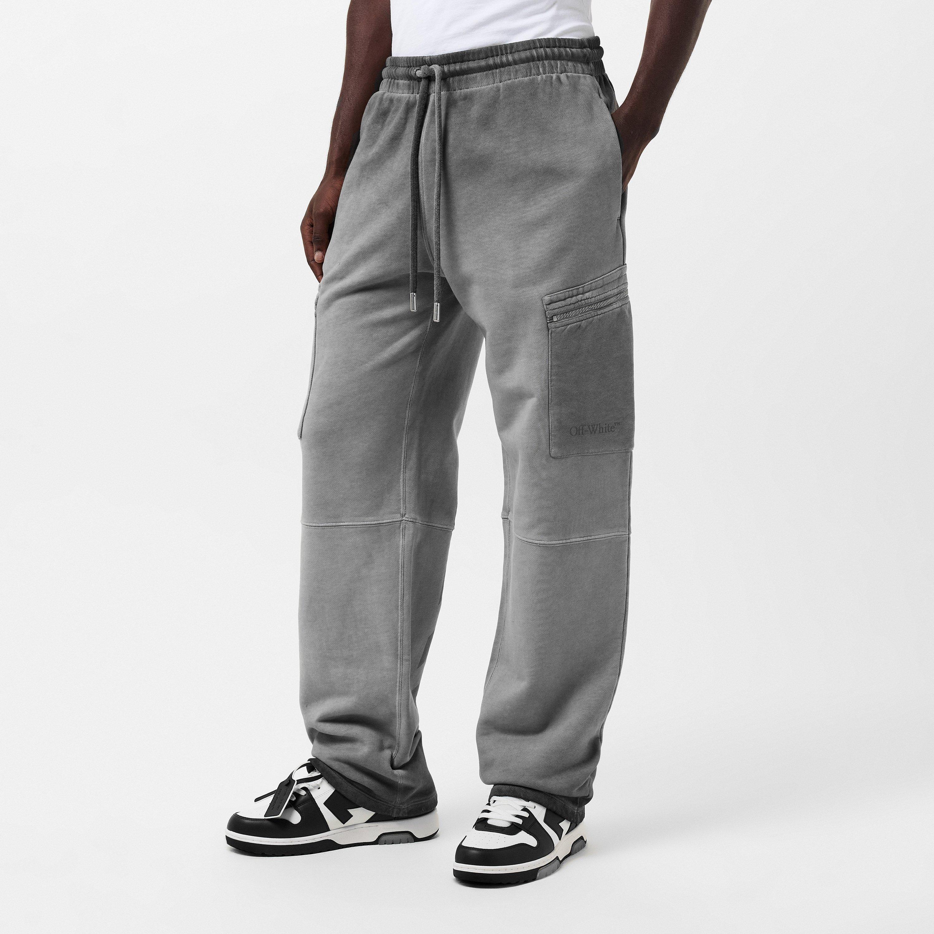 Black - Off White - Men's Closed Hem Fleece Joggers - 3