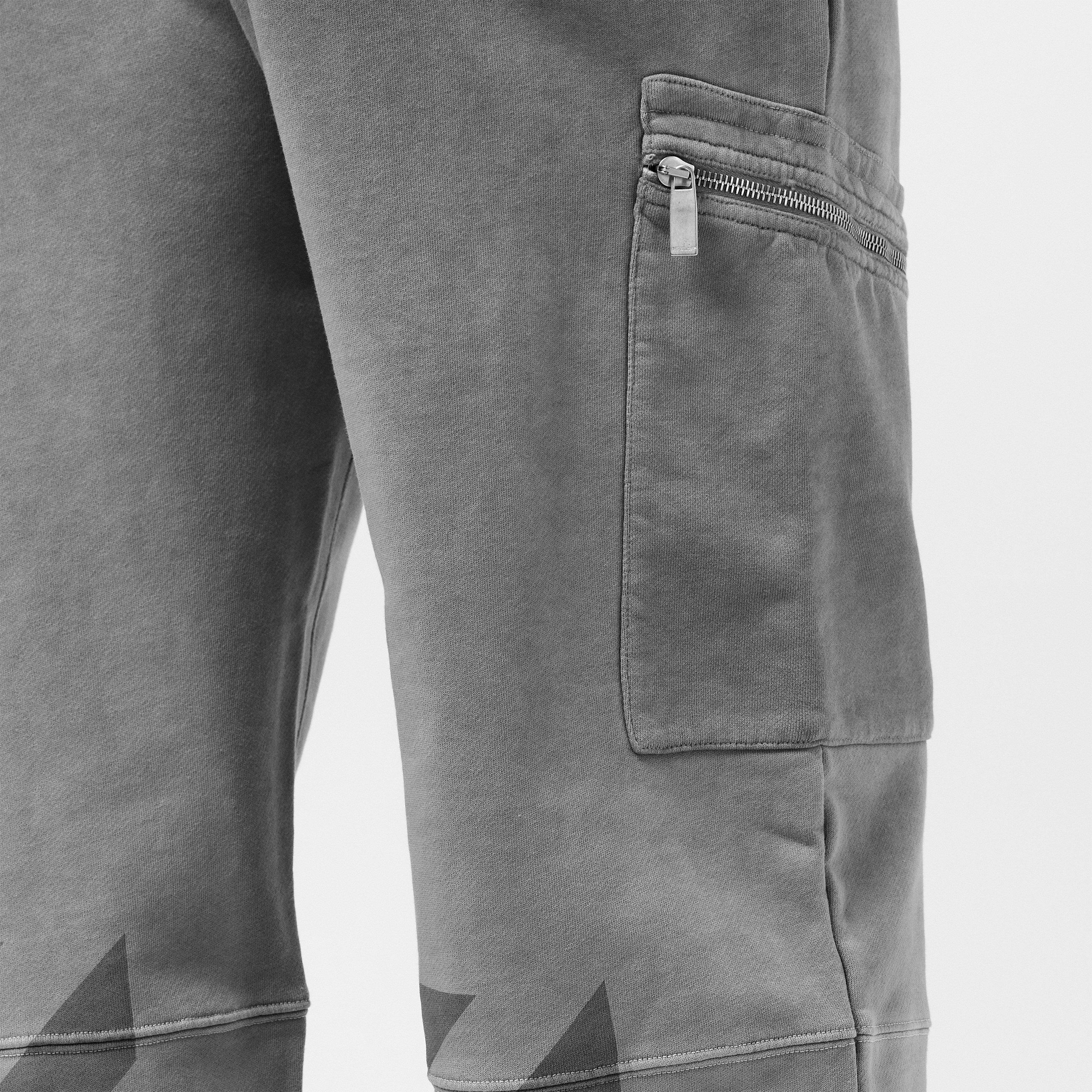 Black - Off White - Men's Closed Hem Fleece Joggers - 5