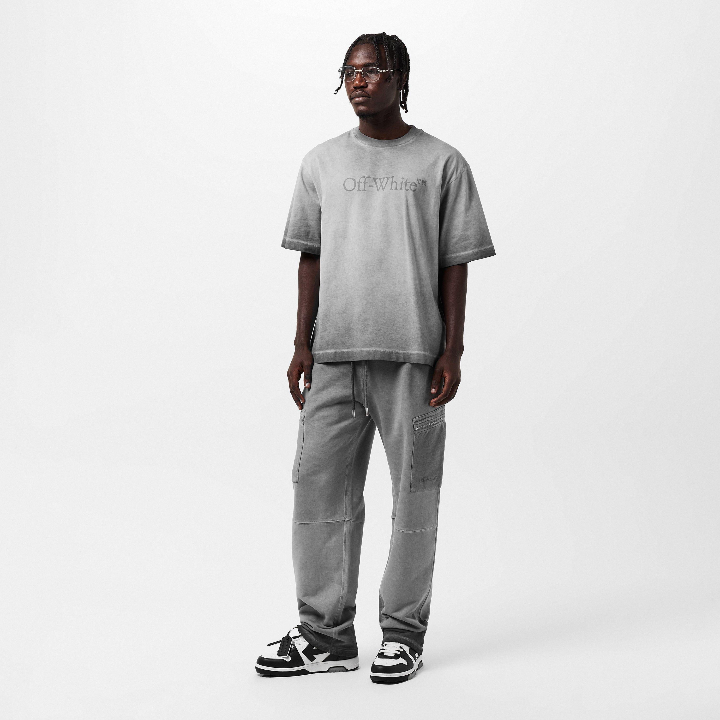 Black - Off White - Men's Closed Hem Fleece Joggers - 6