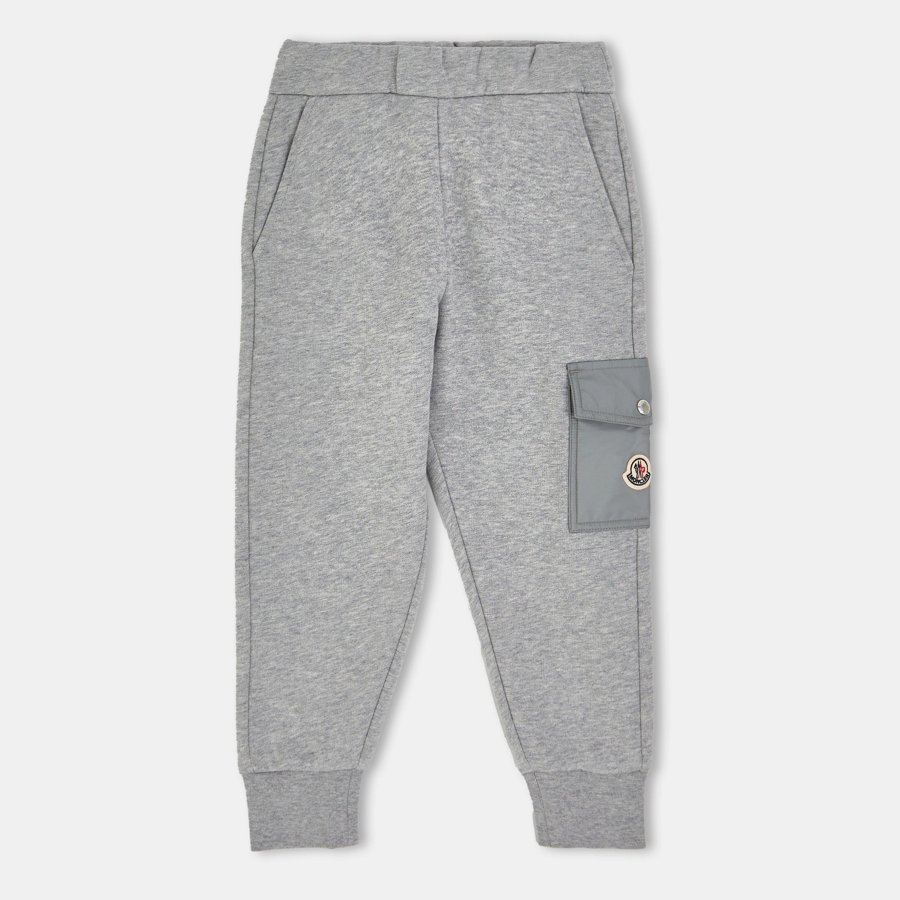 Moncler Kids' Closed Ankle Fleece Joggers - Grey 980 - Size 12Y