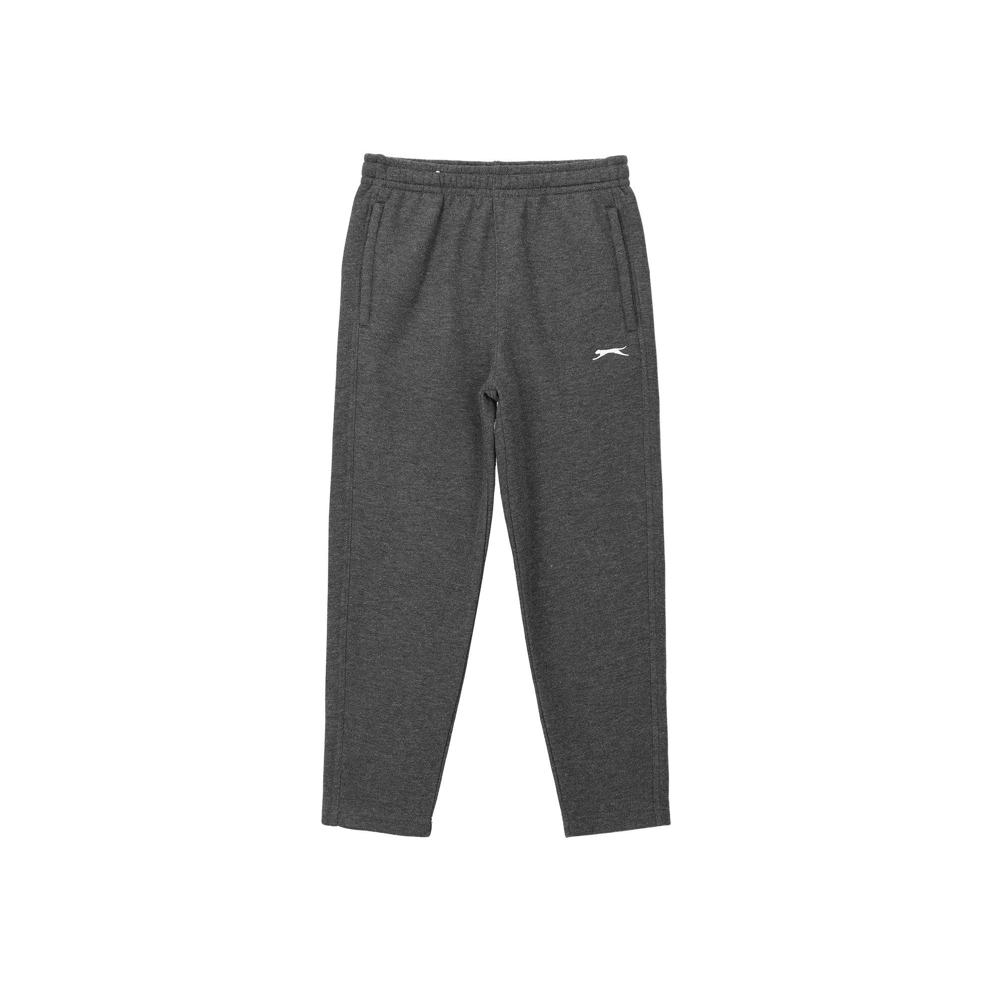 Slazenger Boys Open Hem Fleece Pants Junior - Charcoal Marl - 9-10 Years