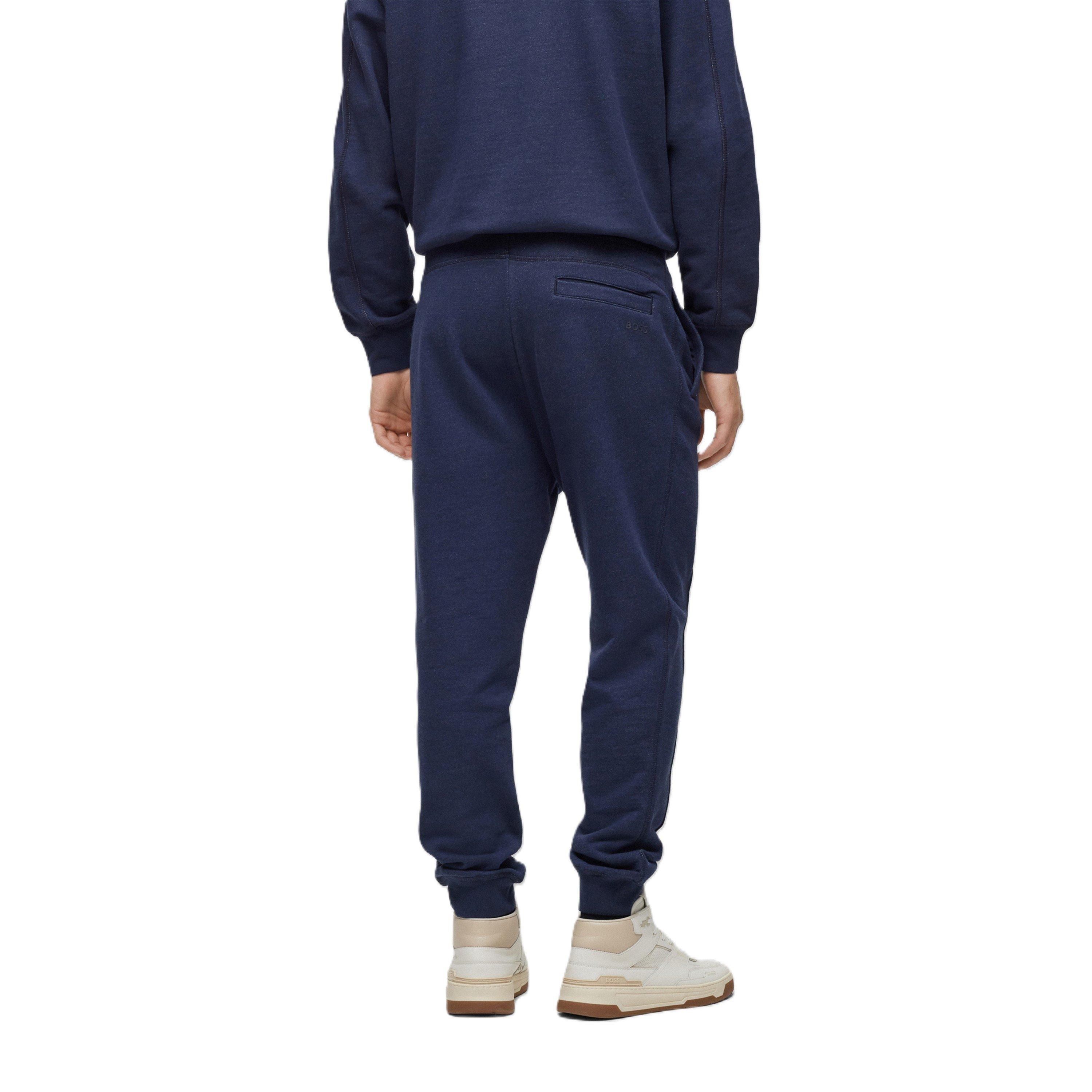 Blue - Boss - Men's Seglitchstitch Closed Hem Fleece Joggers - 2
