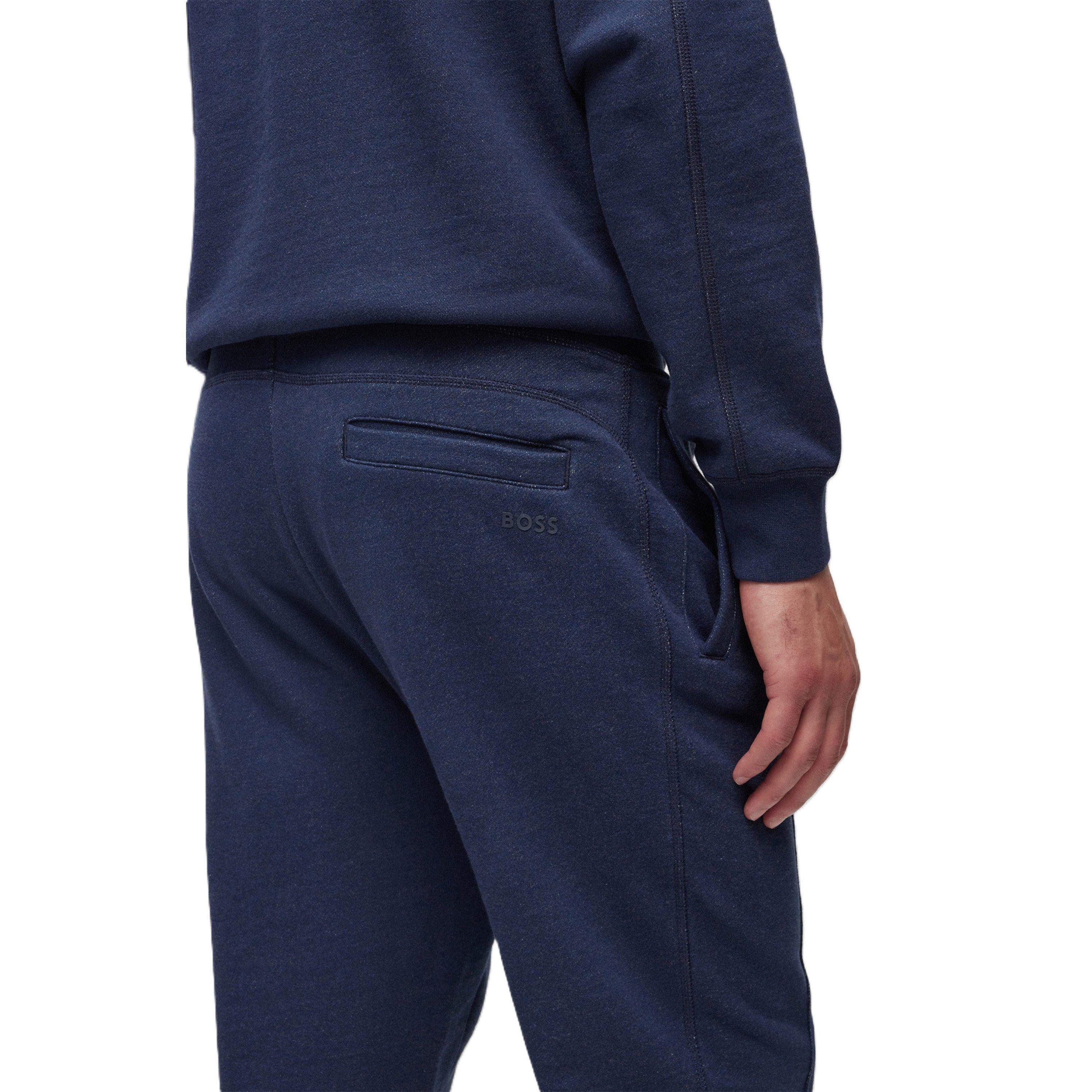 Blue - Boss - Men's Seglitchstitch Closed Hem Fleece Joggers - 3