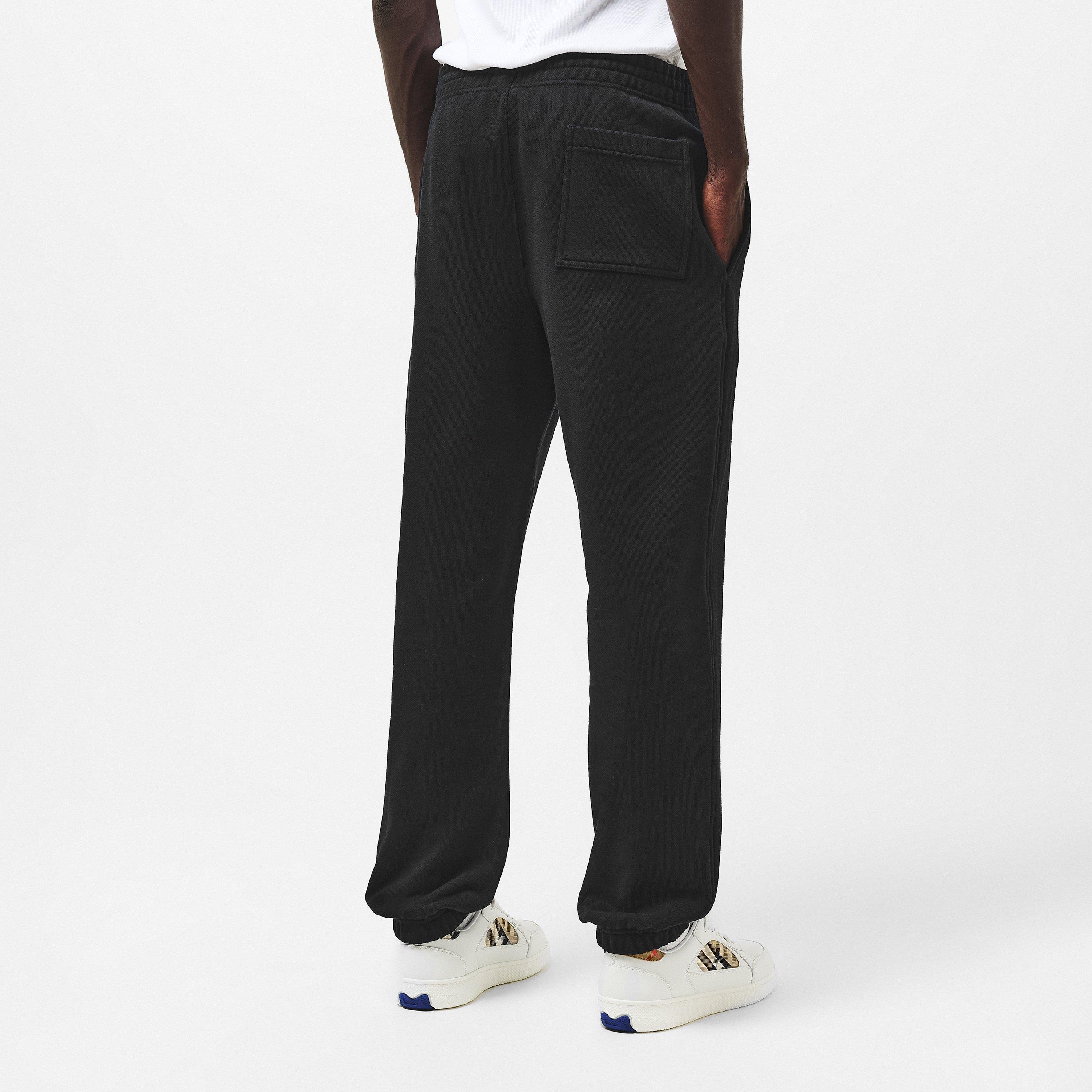 Black - Burberry - Men's Closed Hem Fleece Jogging Bottoms - 4