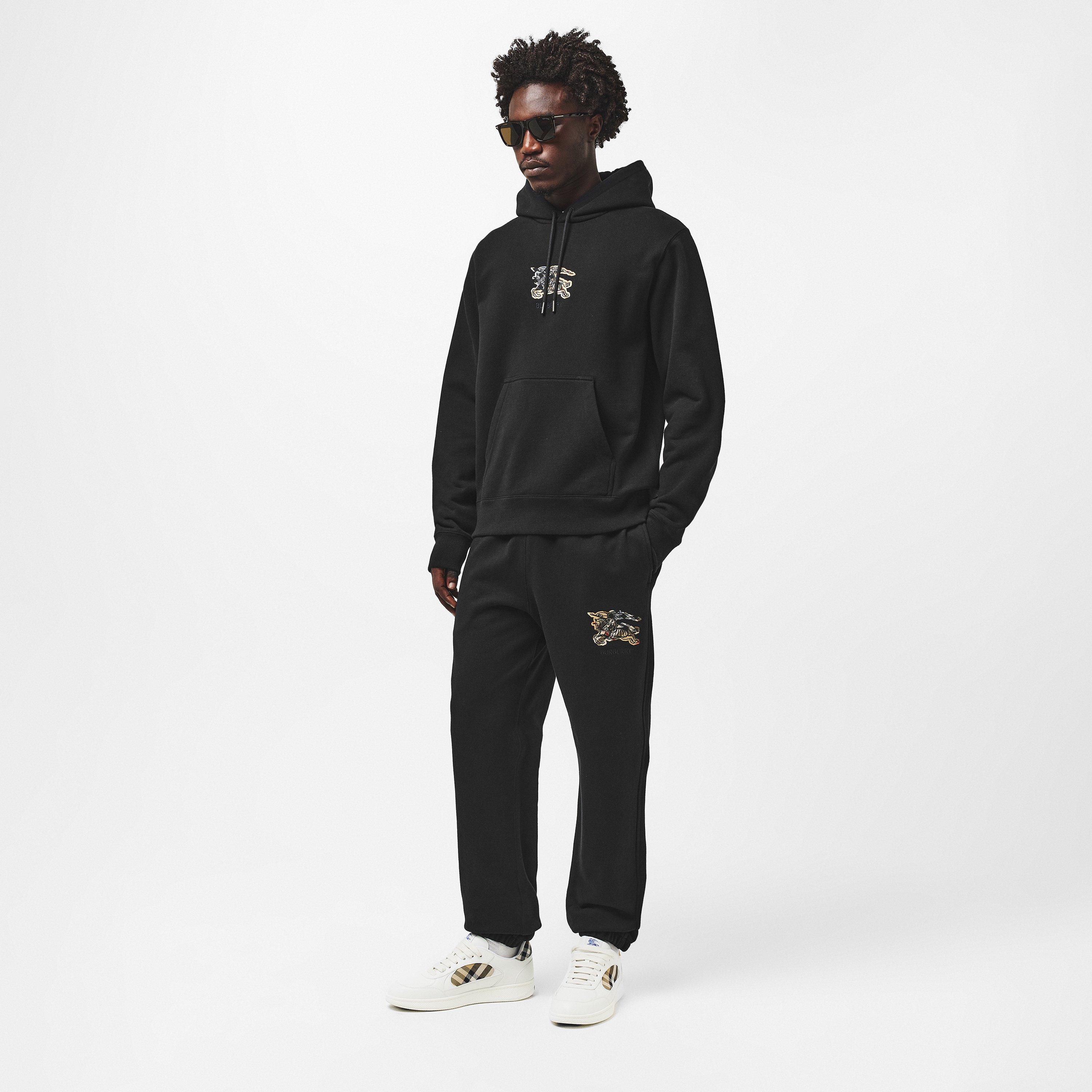 Black - Burberry - Men's Closed Hem Fleece Jogging Bottoms - 6