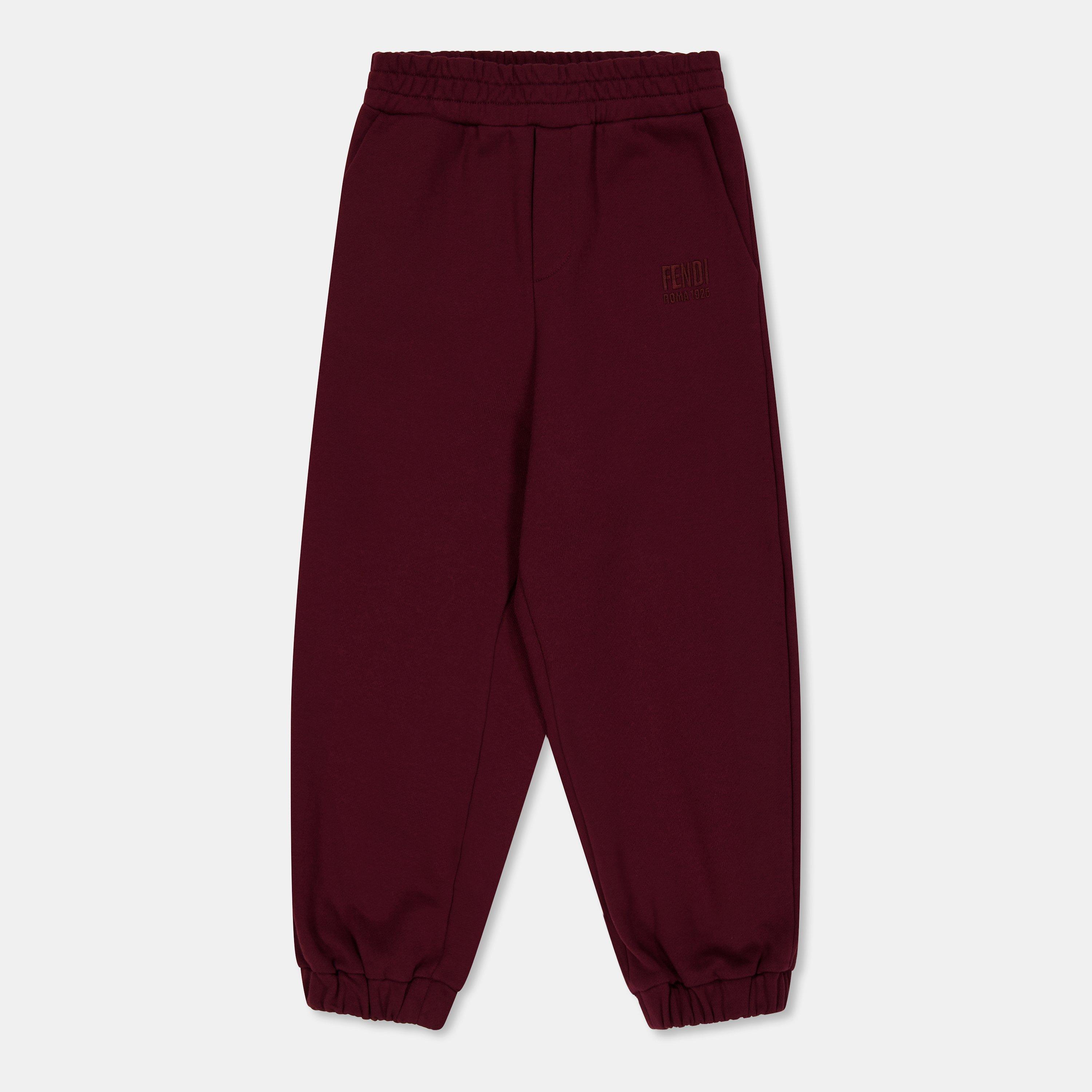 Fendi Kids' Closed Hem Fleece Joggers - Burgend F1UKF - Size 10Y