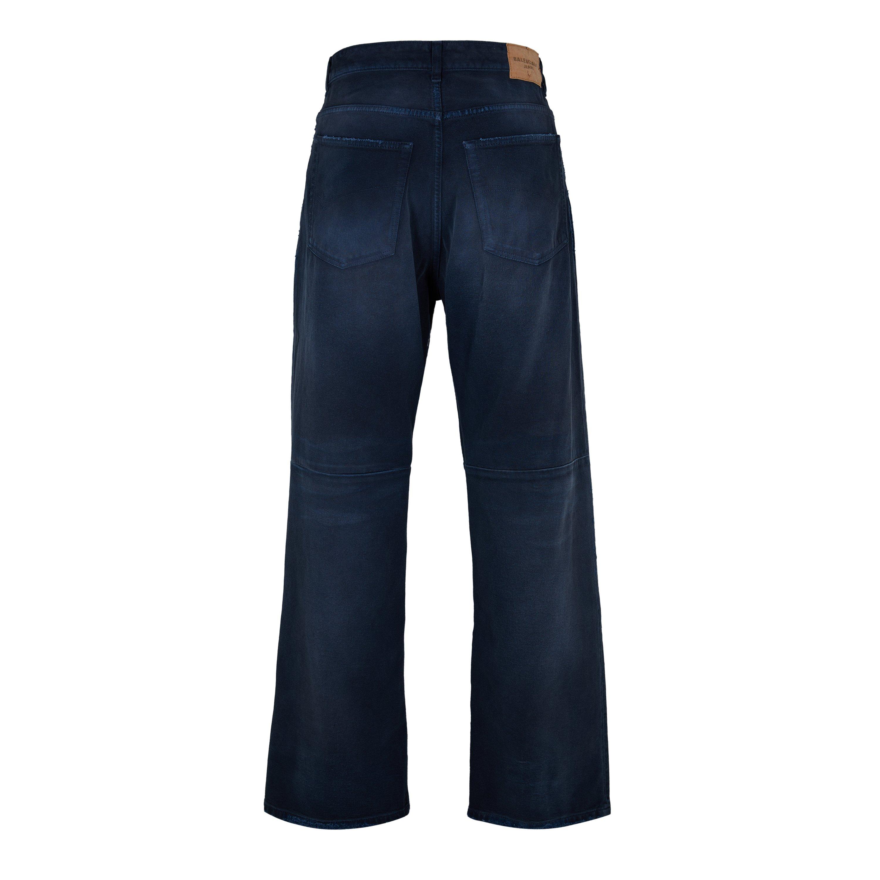 Navy - Balenciaga - Men's Bal Curved Knee Closed Hem Fleece Joggers - 2