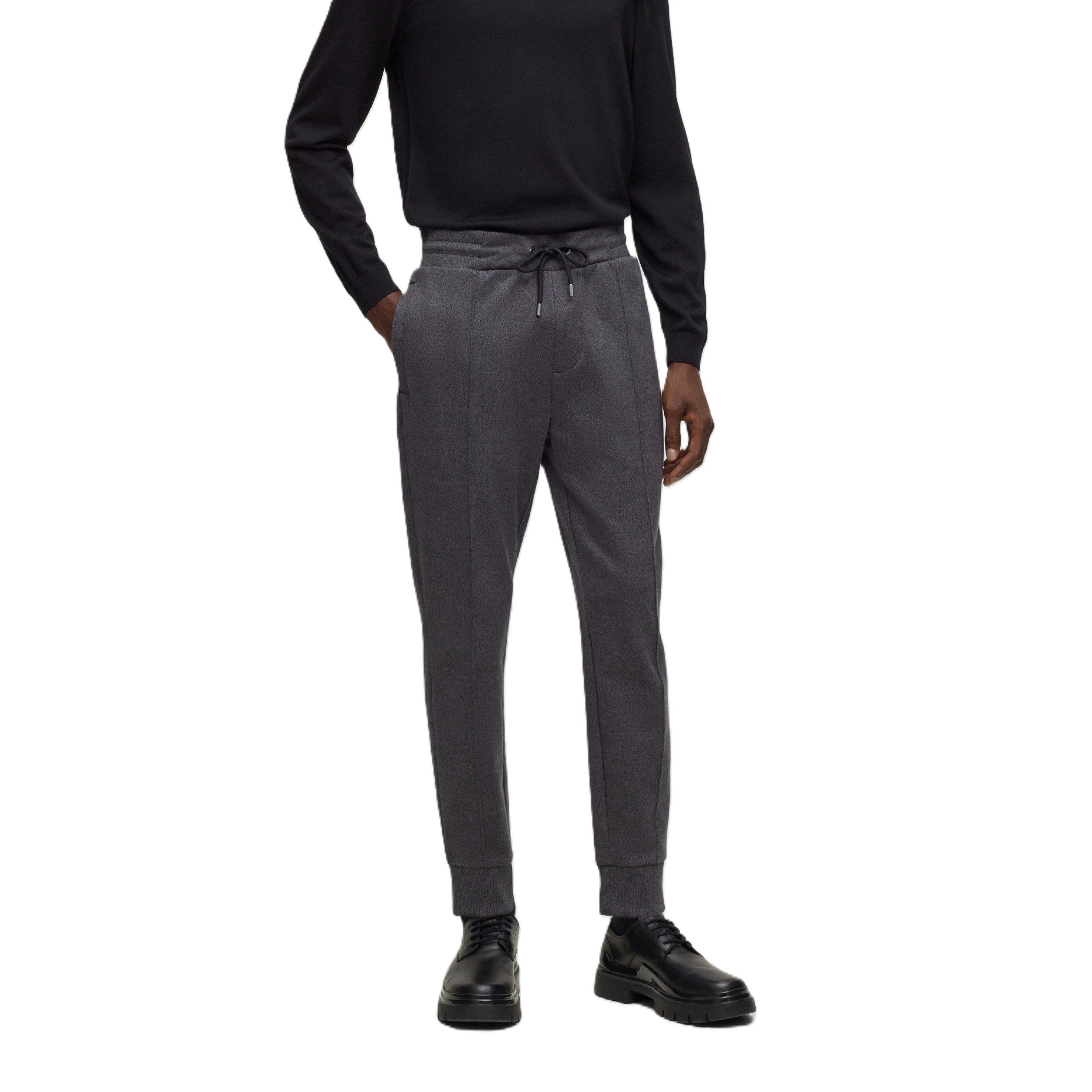 Black - Boss - Men's Lamont Closed Hem Fleece Joggers - 1