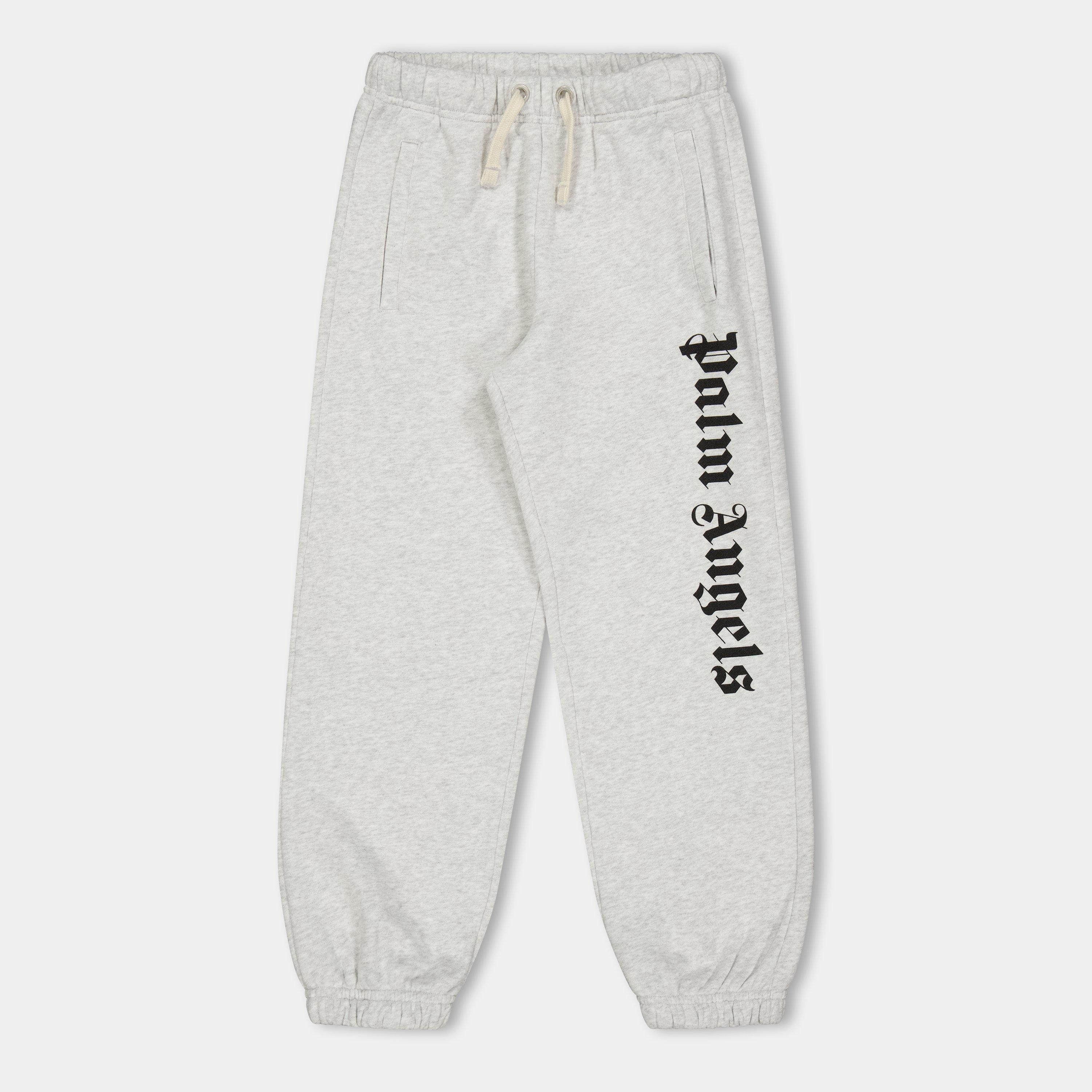 Grey Marl 0810 - Palm Angels - Unisex Kids' Closed Hem Fleece Joggers - 1