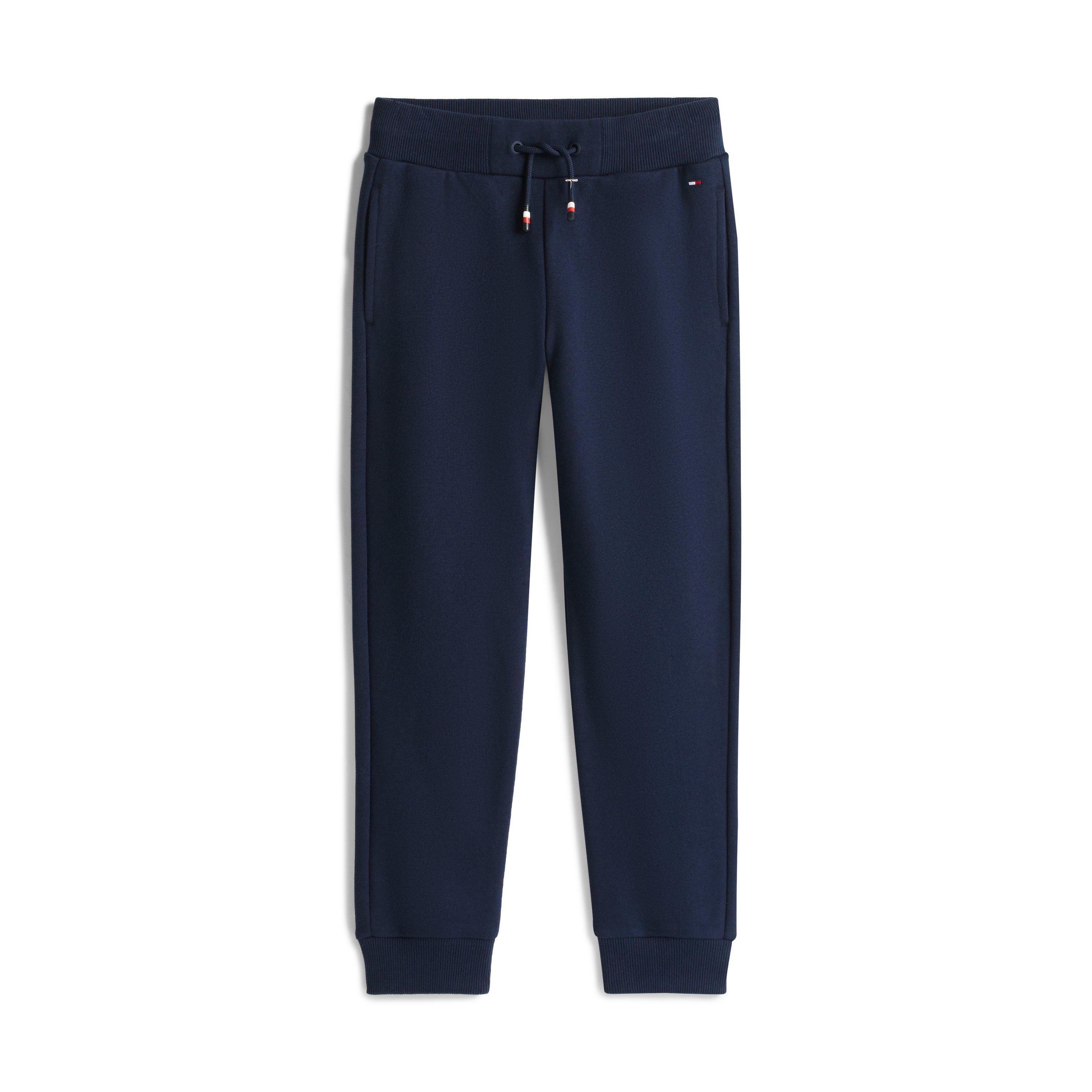 Tommy Hilfiger Kids' Script Closed Hem Fleece Joggers - Night Navy C1G - Size 14Y