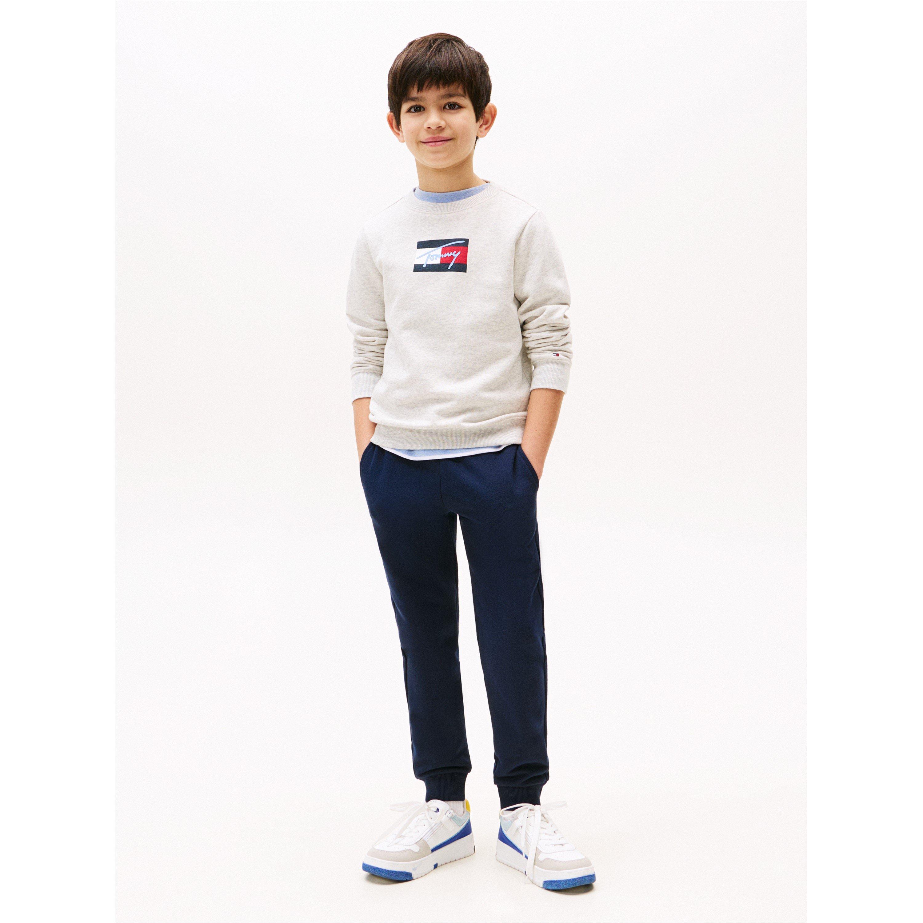 Night Navy C1G - Tommy Hilfiger - Kids' Script Closed Hem Fleece Joggers - 4