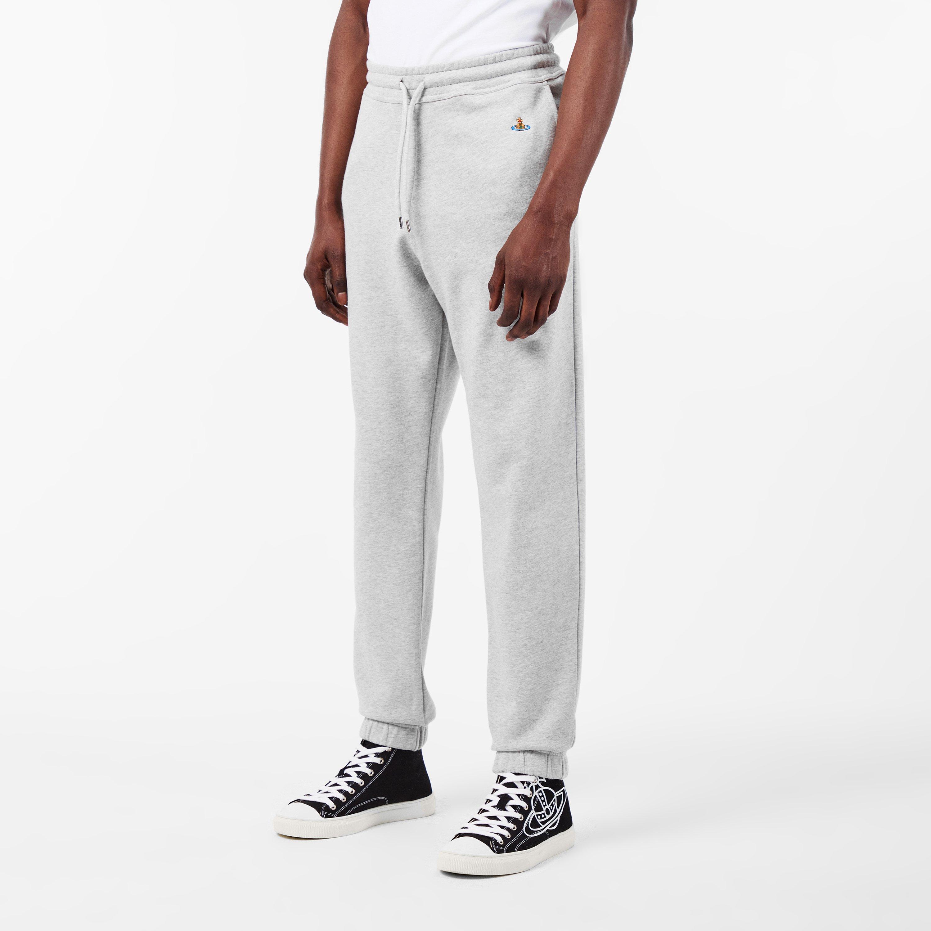 Grey Melange - Vivienne Westwood - Men's Closed Hem Fleece Jogging Bottoms - 3