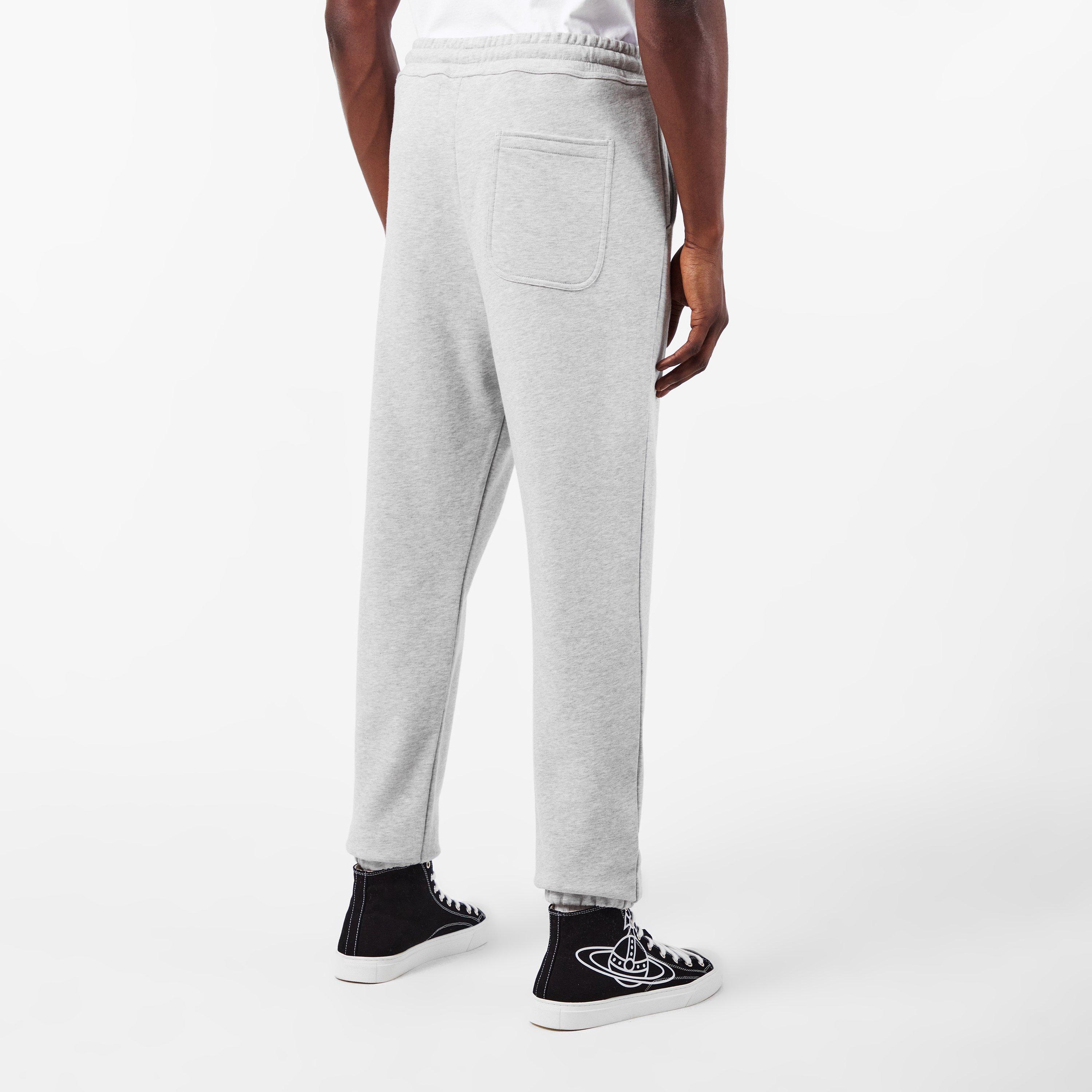 Grey Melange - Vivienne Westwood - Men's Closed Hem Fleece Jogging Bottoms - 4