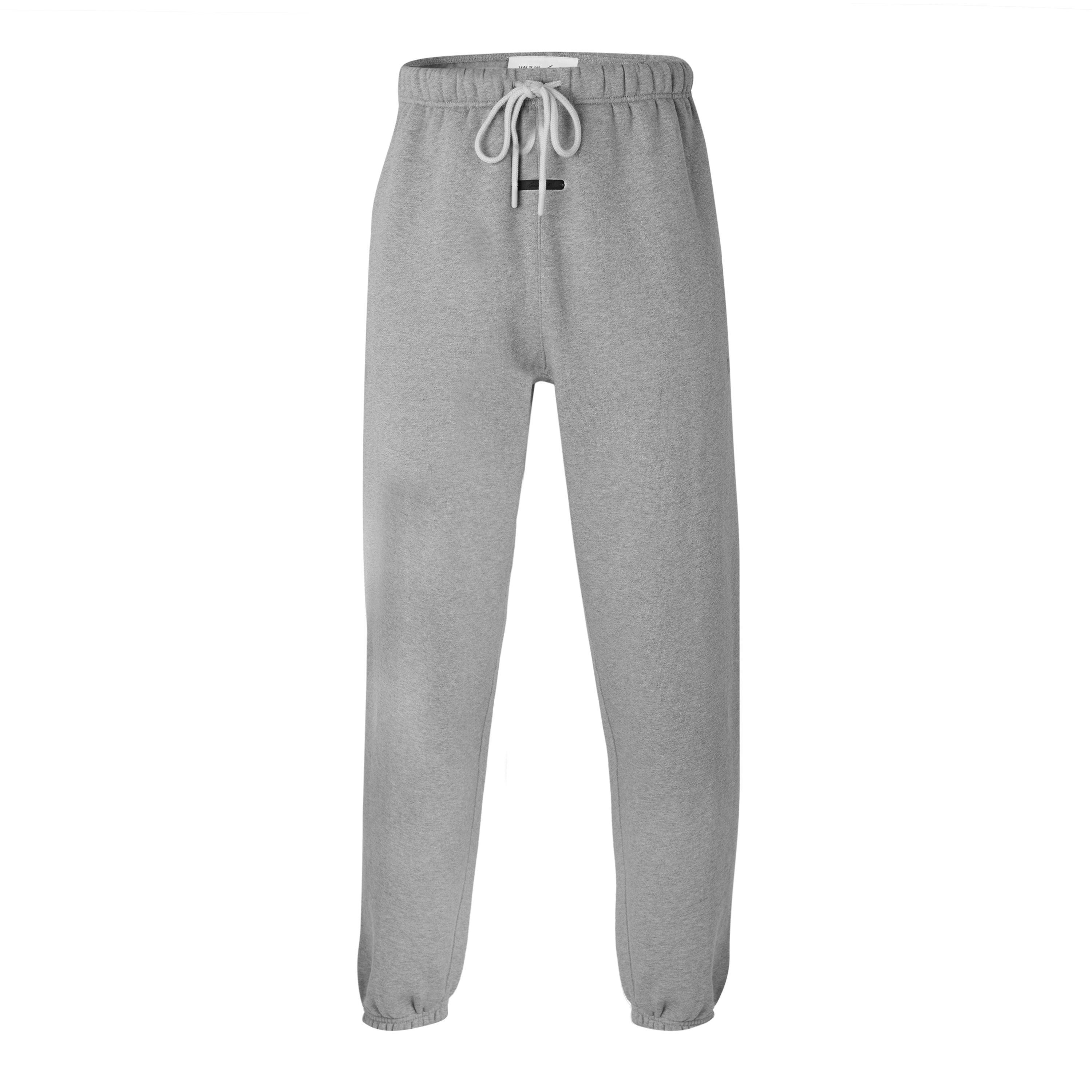 Seal Heather - Fear Of God Essentials - Men's Closed Hem Fleece Jogging Bottoms - 1