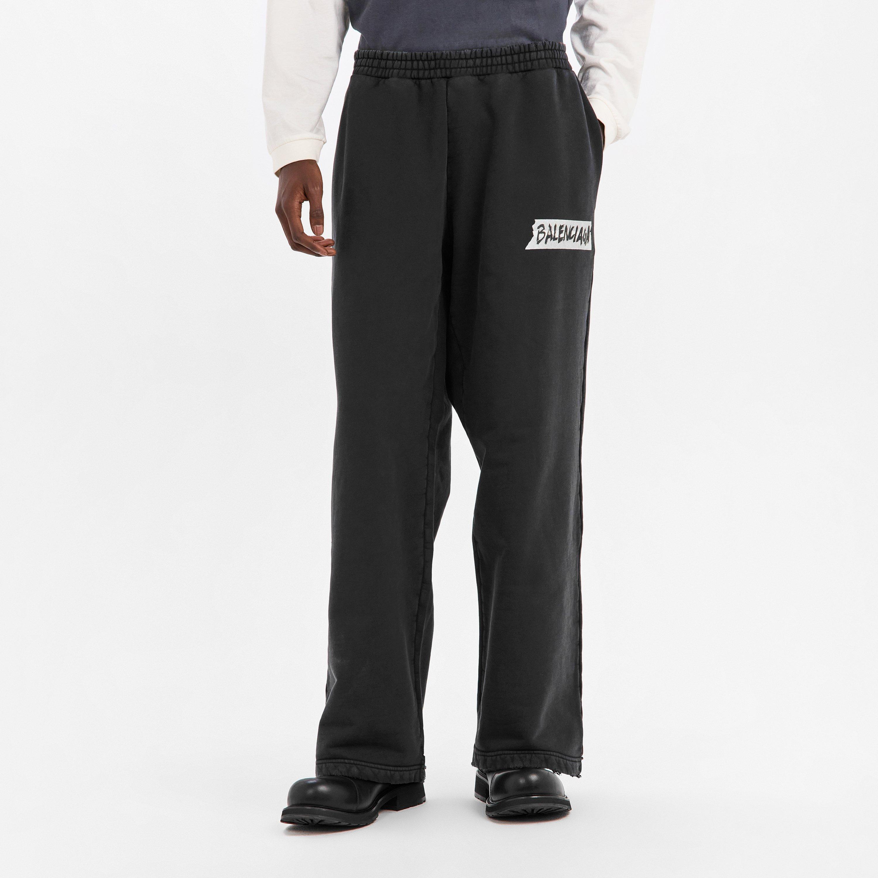 Washed Black - Balenciaga - Men's Bal Baggy Closed Hem Fleece Joggers - 3
