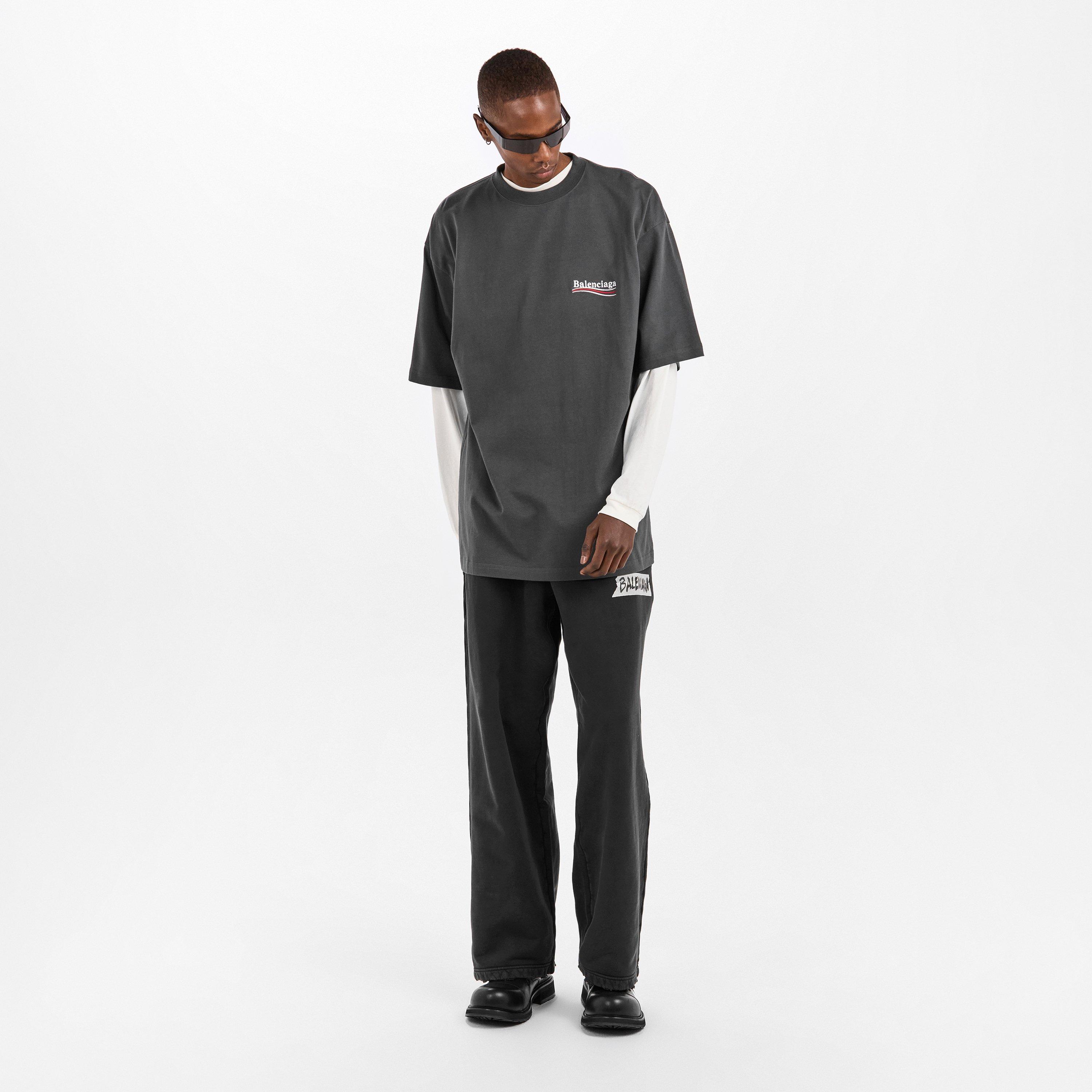 Washed Black - Balenciaga - Men's Bal Baggy Closed Hem Fleece Joggers - 6