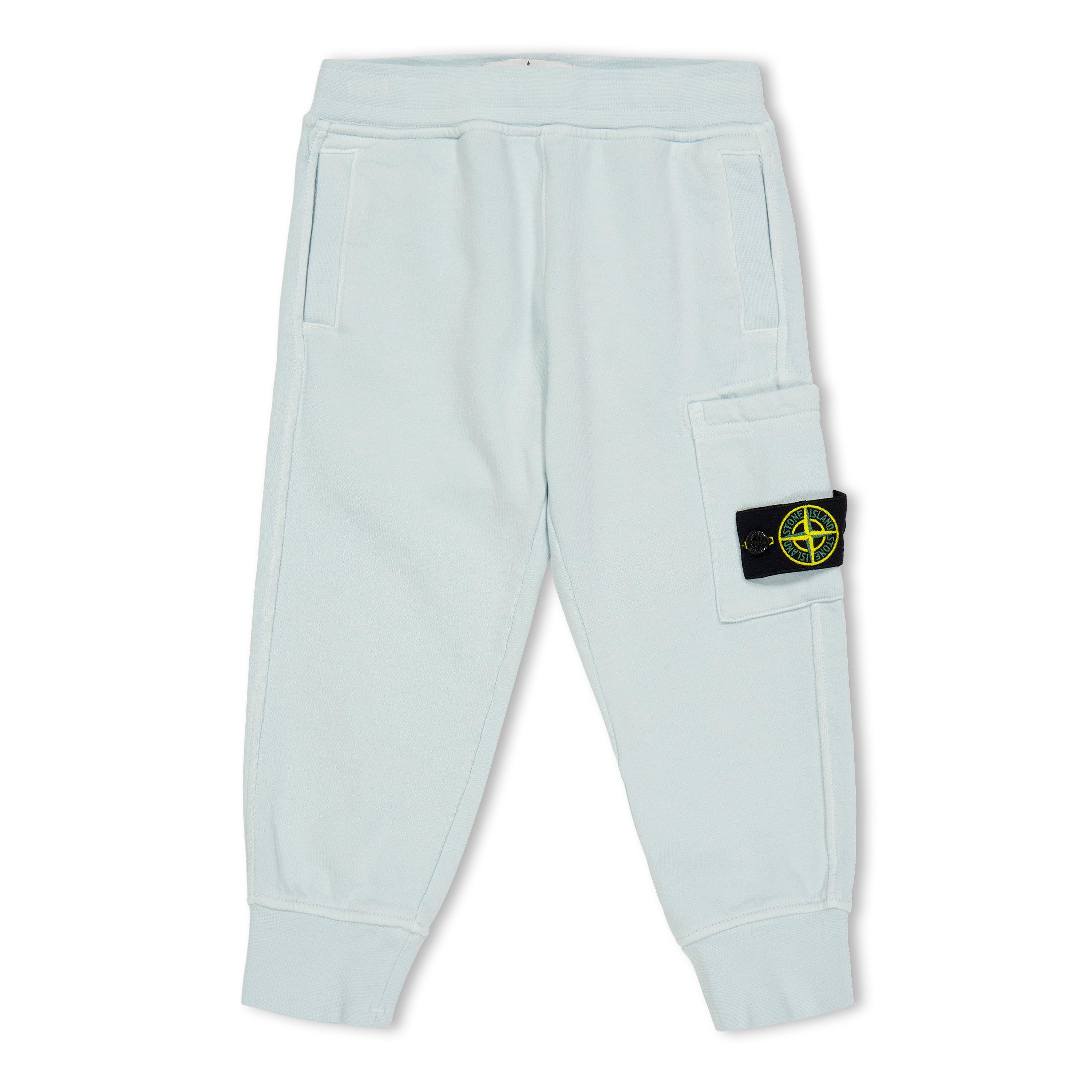 Stone Island Kids' Badge Jog Closed Hem Fleece Joggers - Sky Blue V0041 - 6 Years