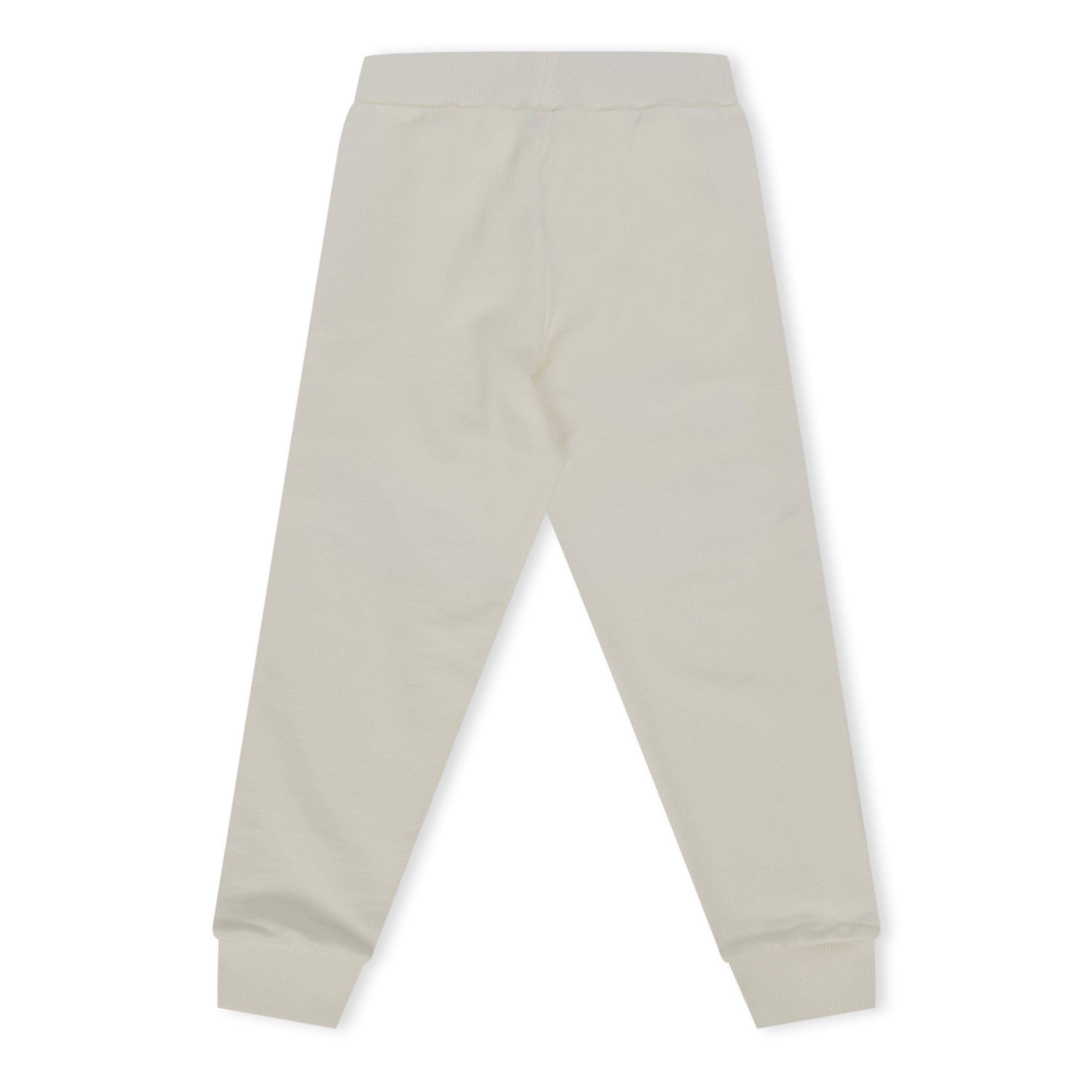 ivory/gold - Balmain - Unisex Kids' Logo Closed Hem Fleece Joggers - 2
