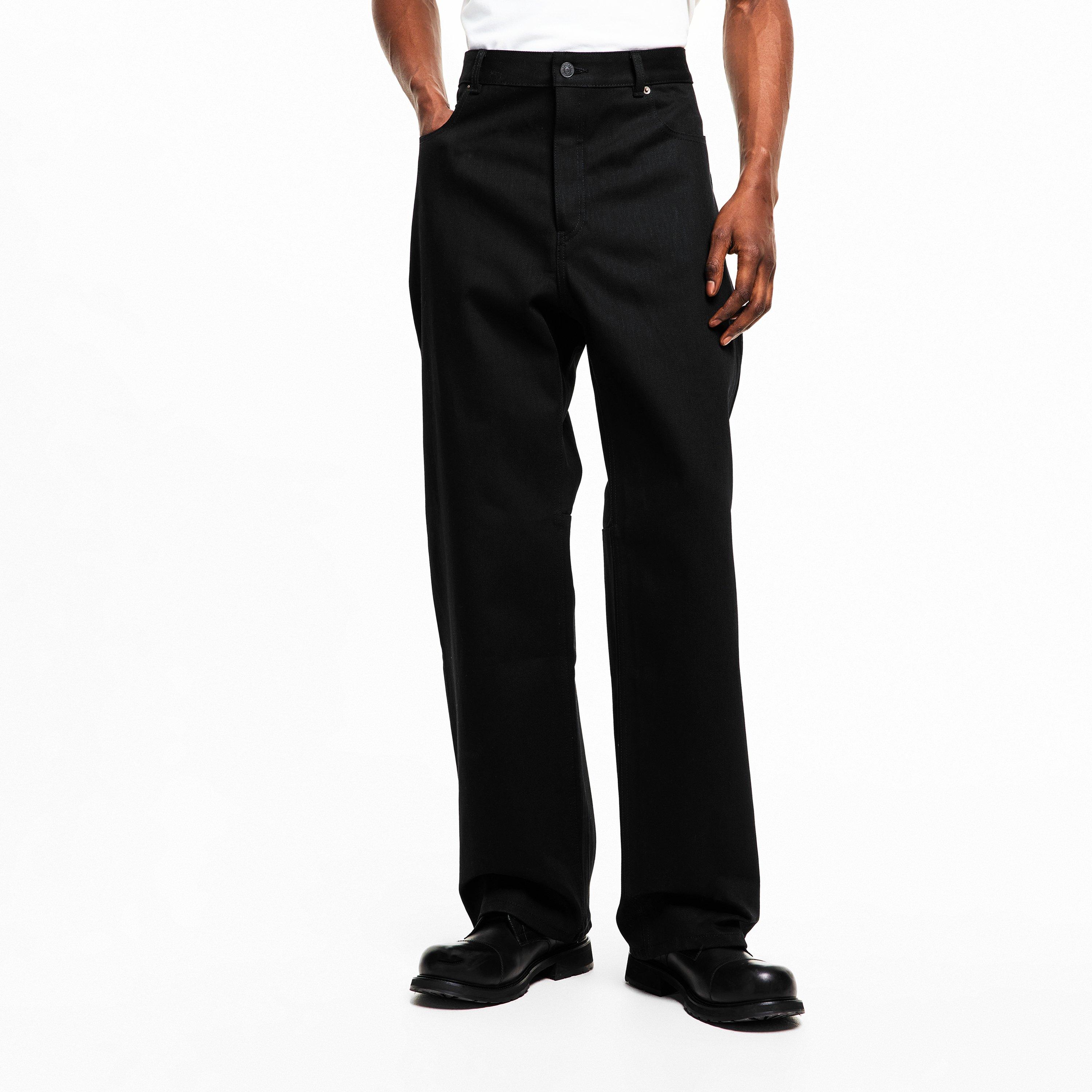 New White/MC - Balenciaga - Men's Bal Curved Knee Closed Hem Fleece Joggers - 3