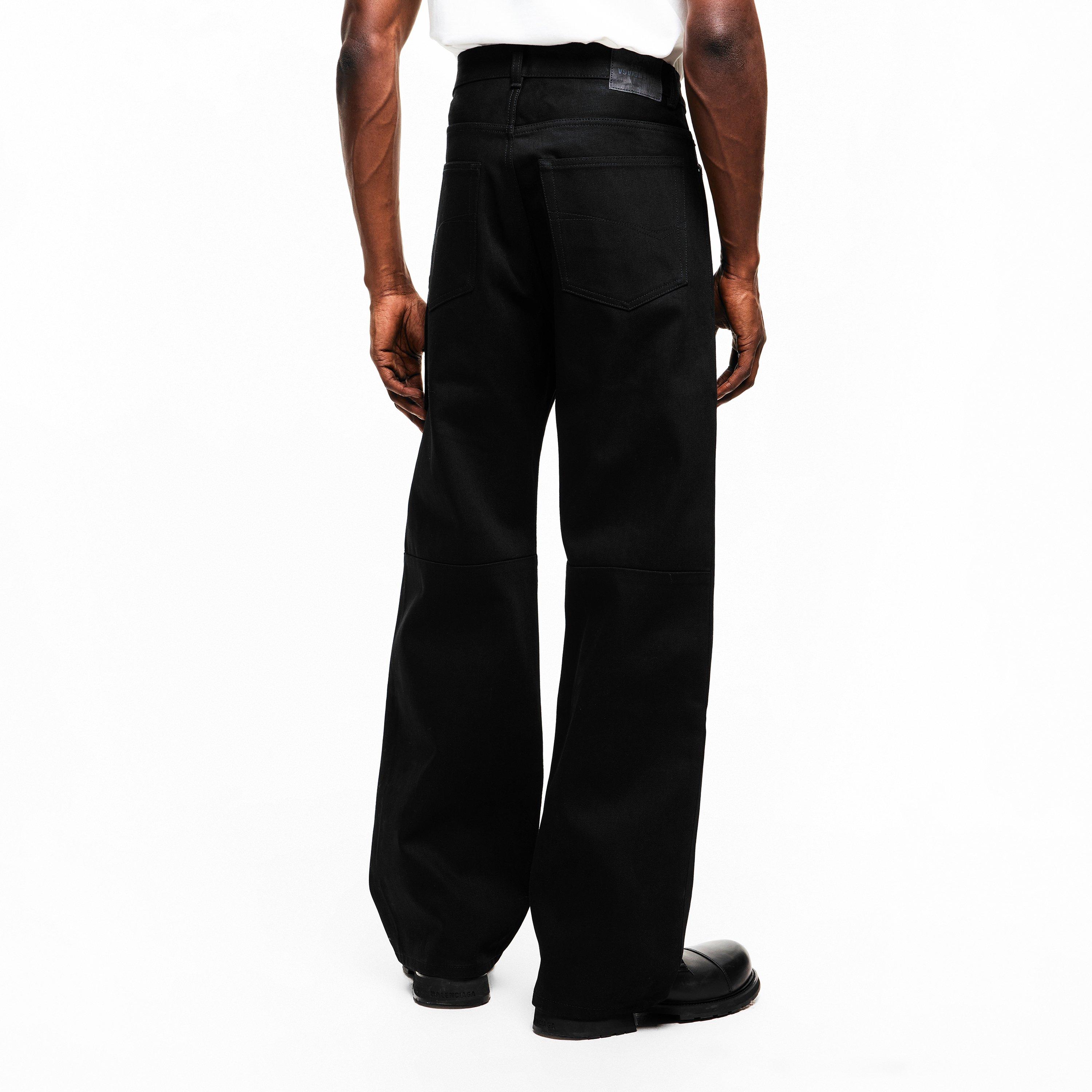 New White/MC - Balenciaga - Men's Bal Curved Knee Closed Hem Fleece Joggers - 4