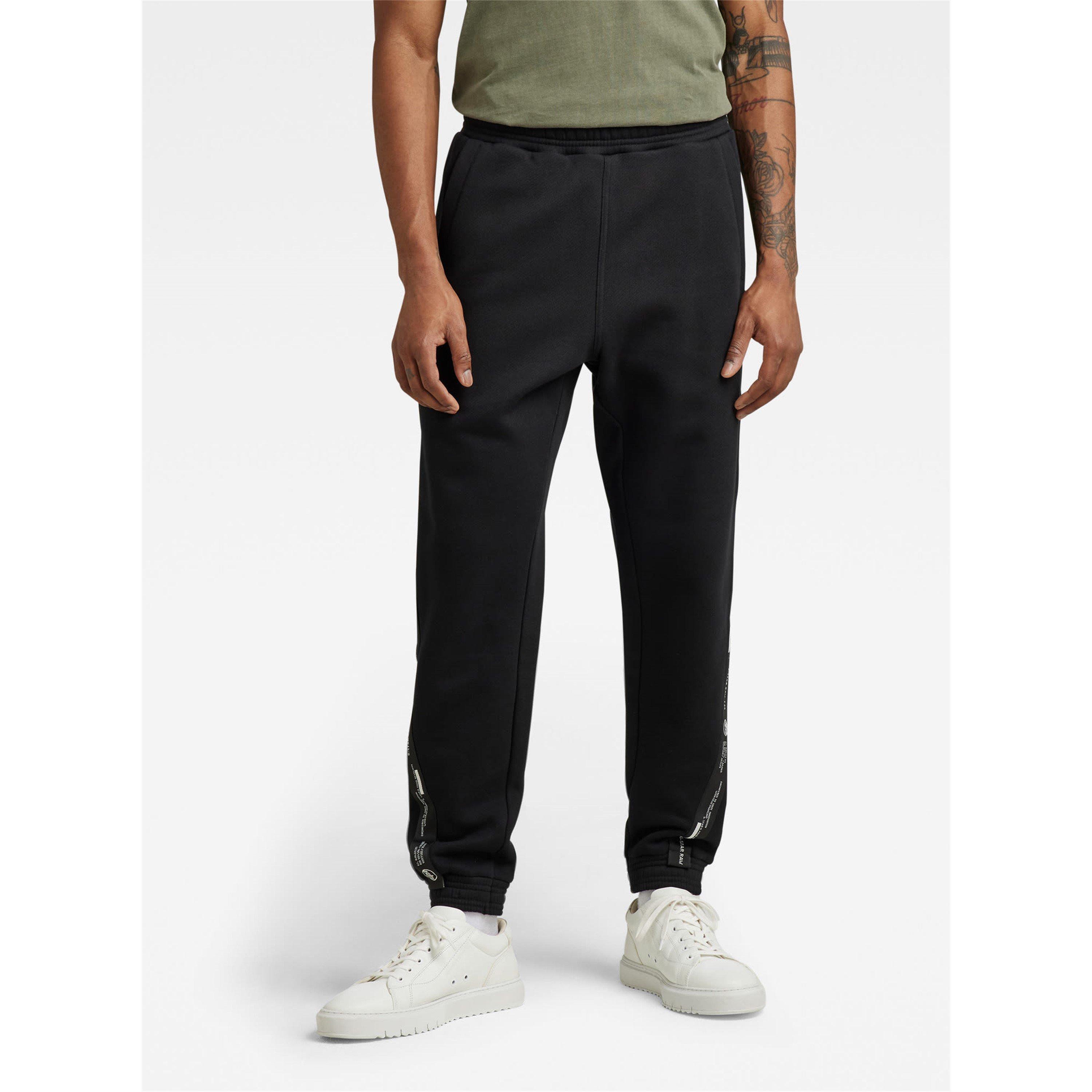 Dk Black - G Star - Men's Logo Tape Closed Cuff Fleece Joggers - 1