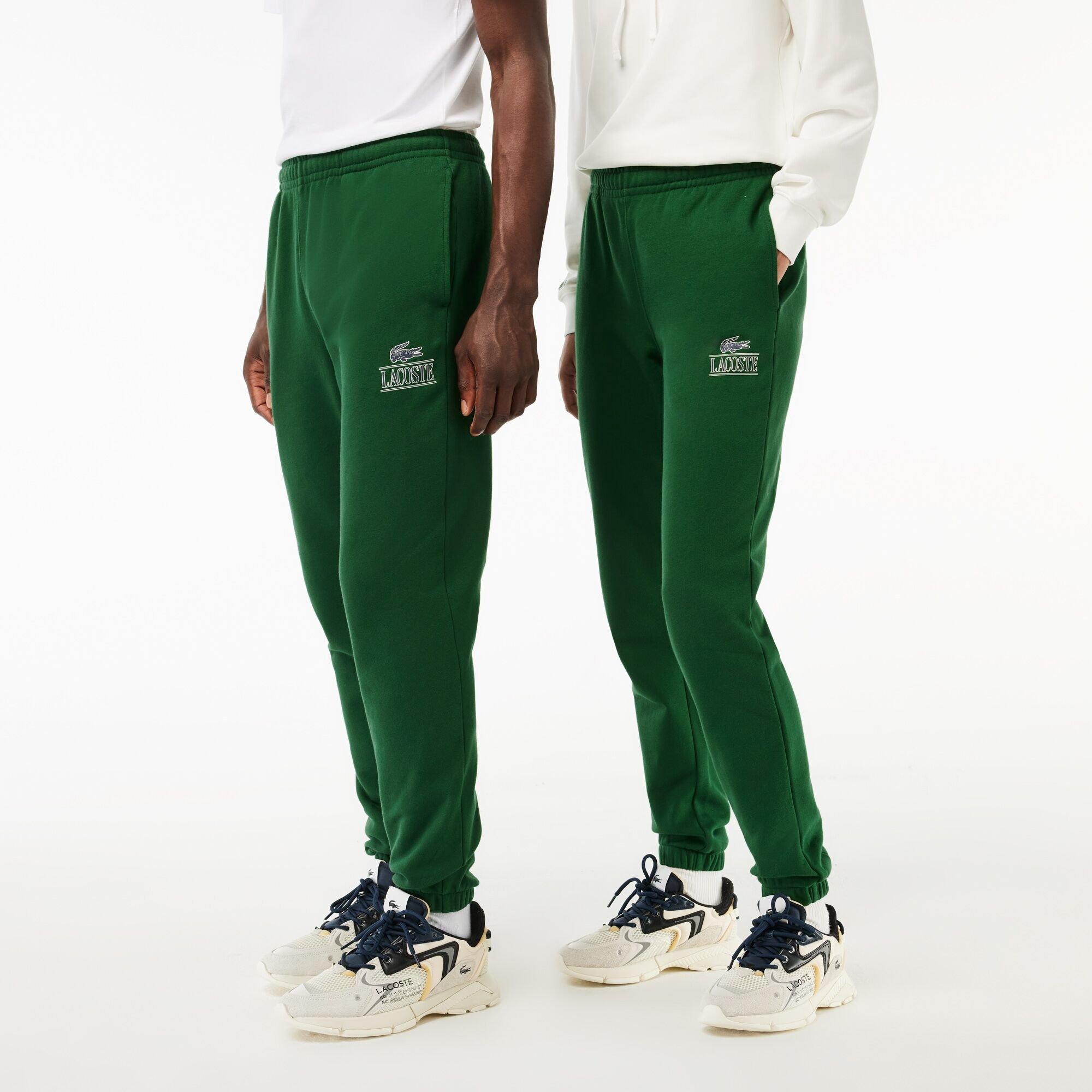 Green - Lacoste - Men's Signature Print Closed Hem Fleece Joggers - 2