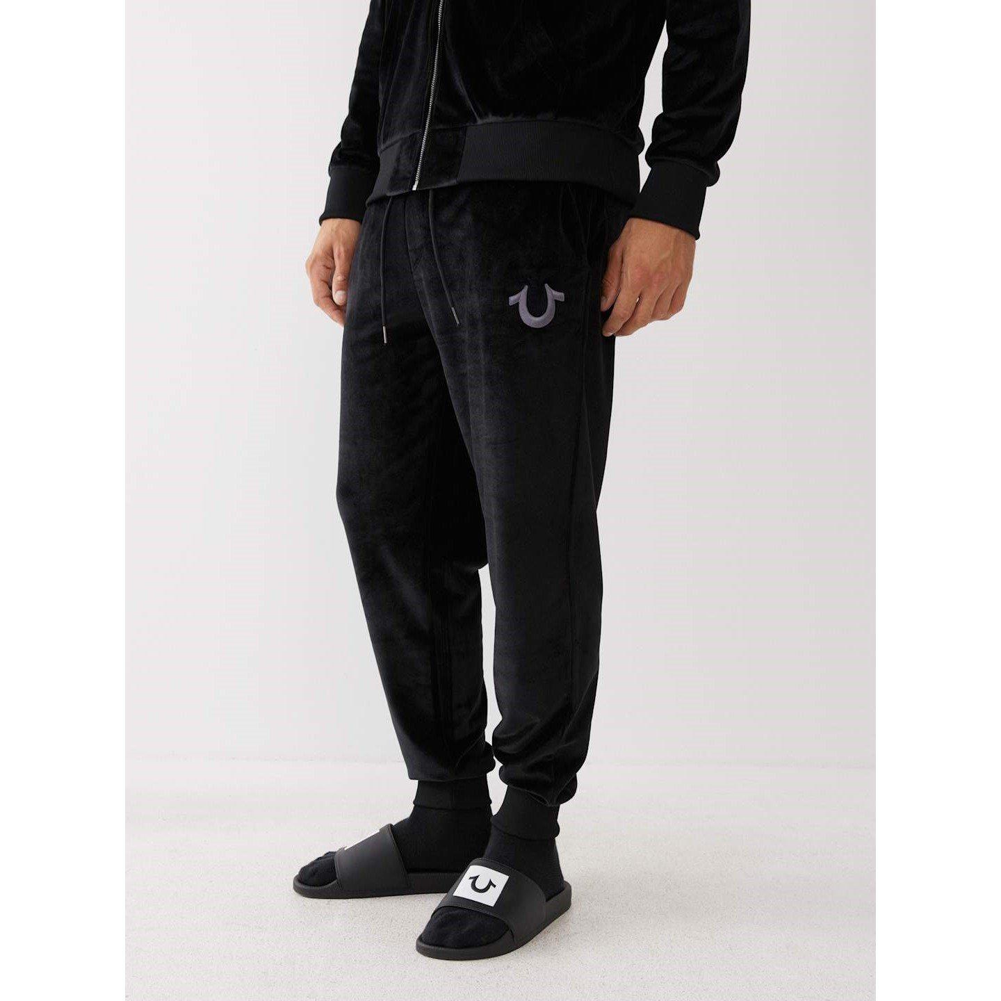 Negro azabache - True Religion - Velour Closed Hem Fleece Joggers - 1