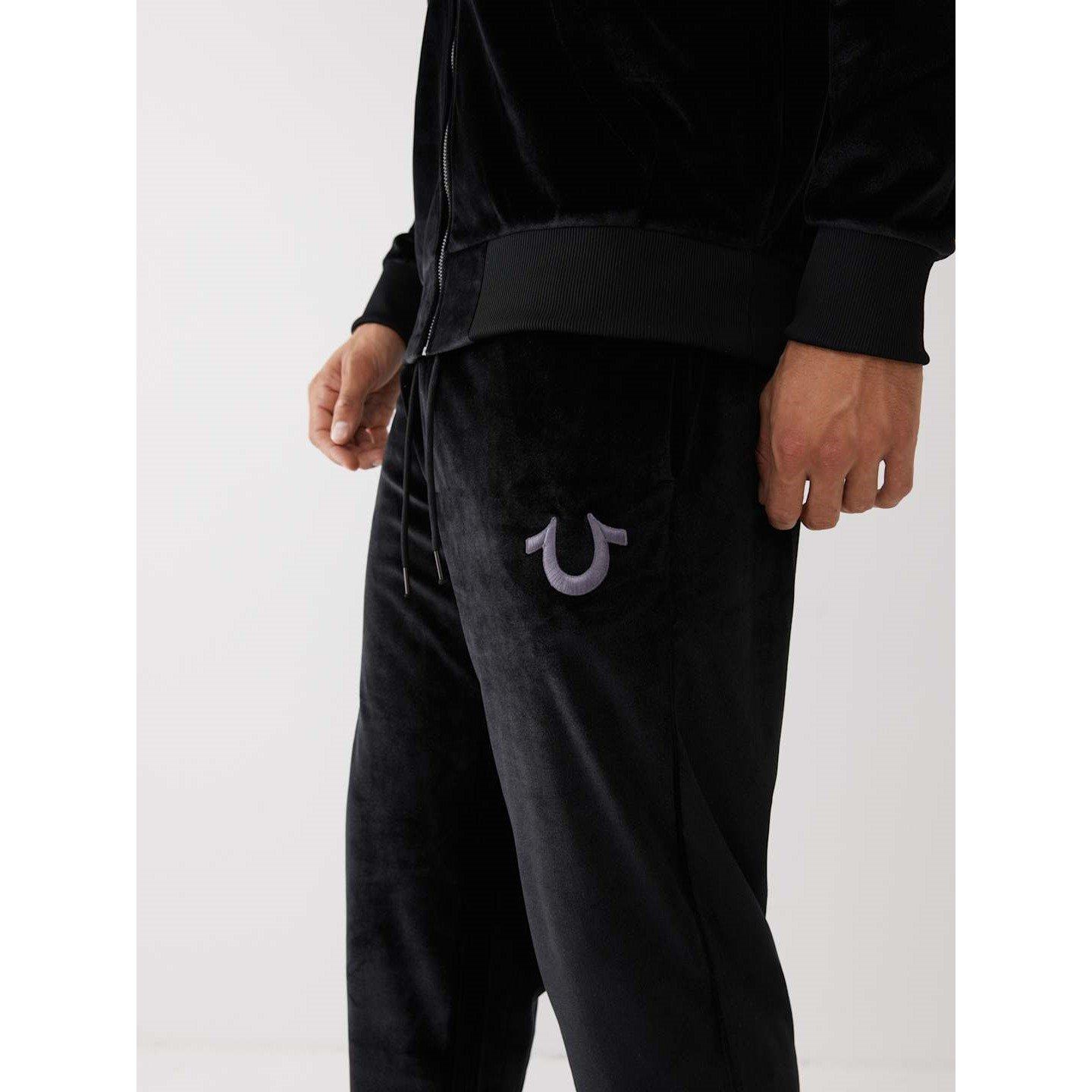 Negro azabache - True Religion - Velour Closed Hem Fleece Joggers - 3